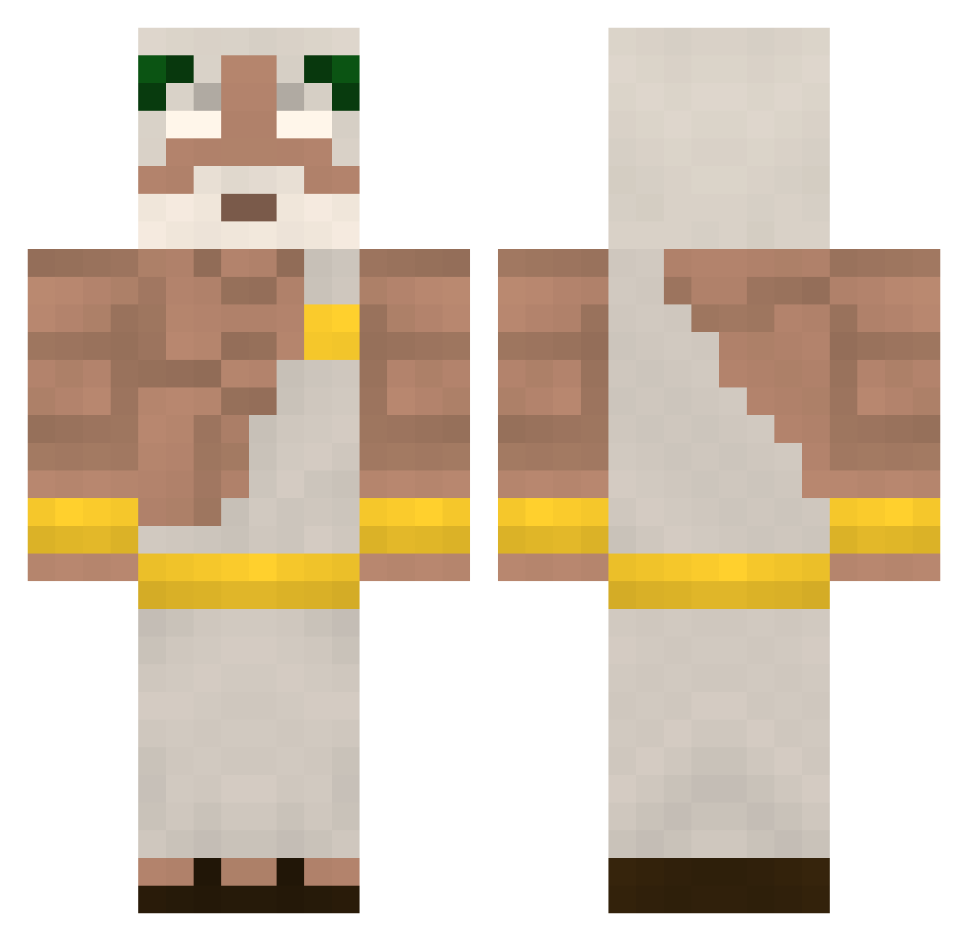 Euml Minecraft skin, front and back view