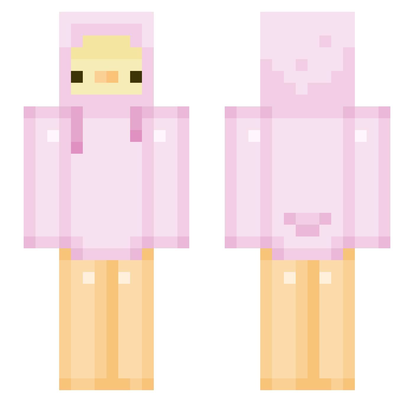 Swimgirl539 Minecraft skin, front and back view