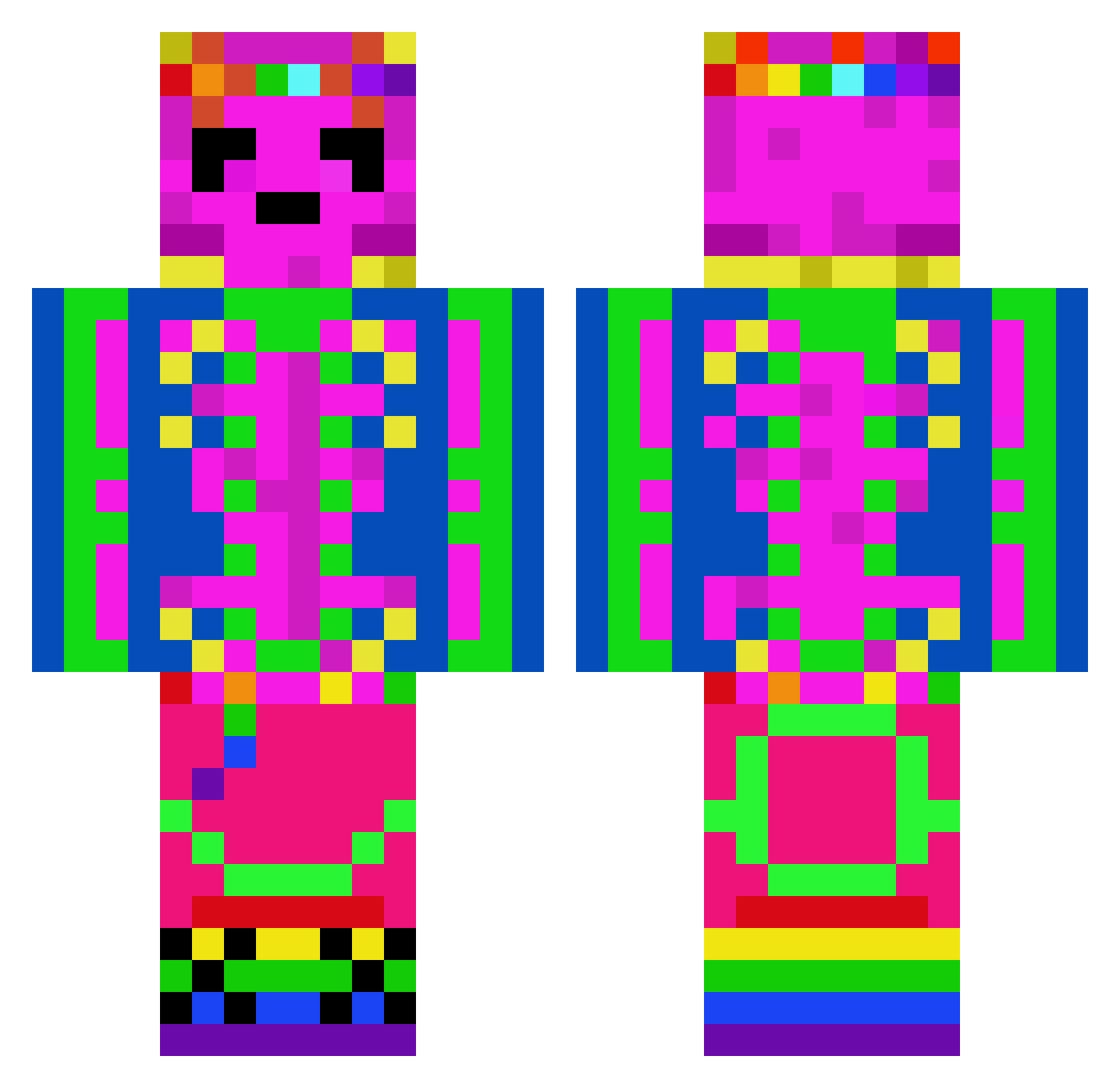 zuhn20 Minecraft skin, front and back view