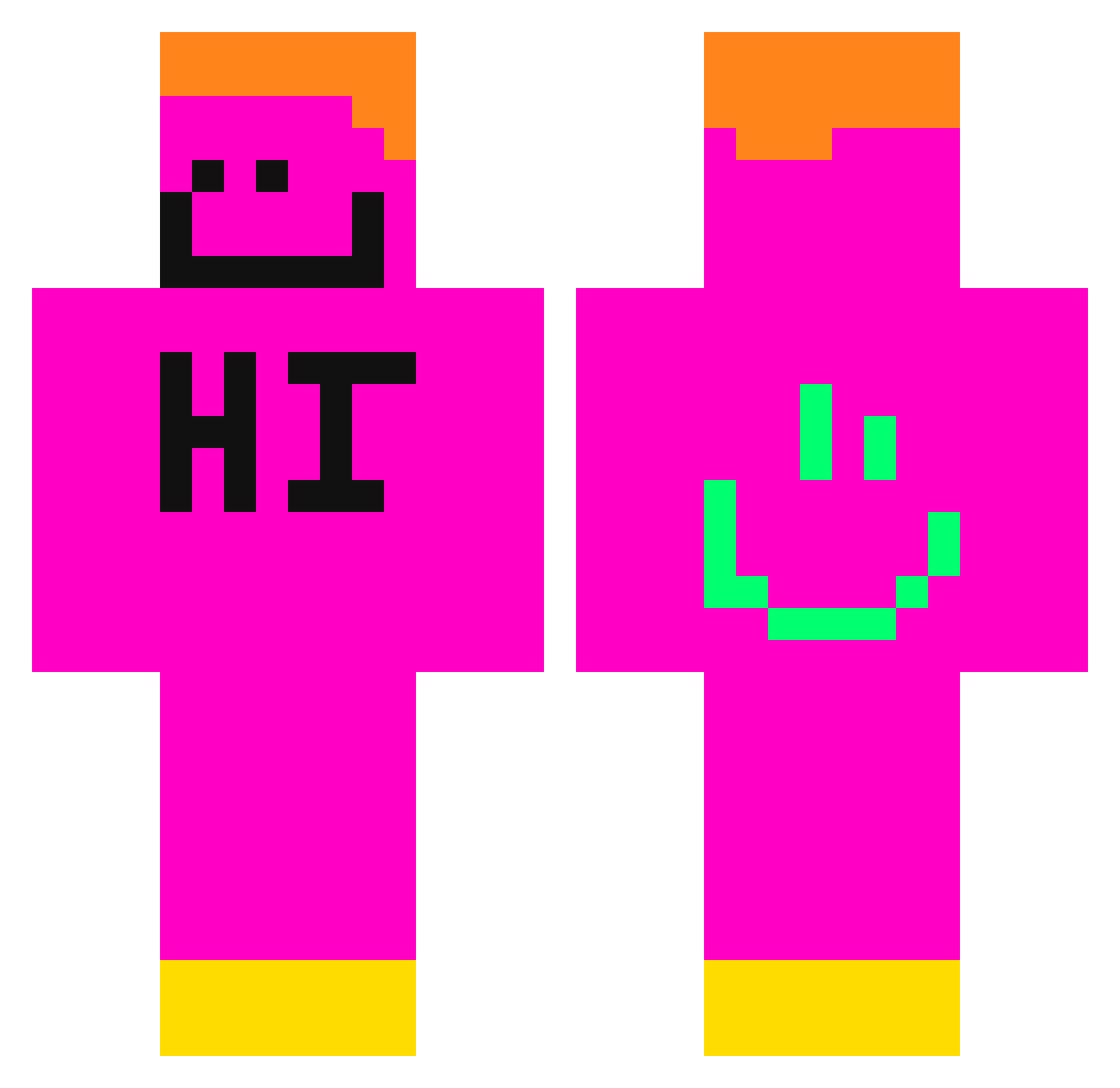 Ballum5 Minecraft skin, front and back view