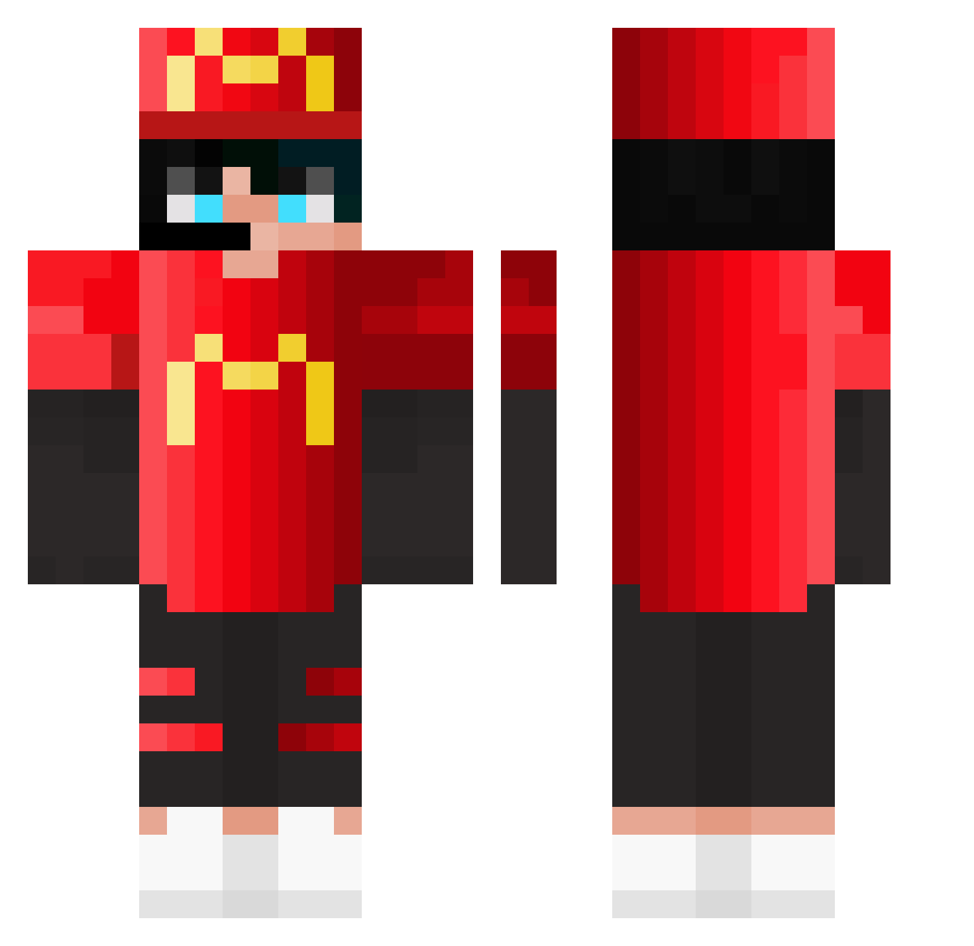 Clutch531175 Minecraft skin, front and back view