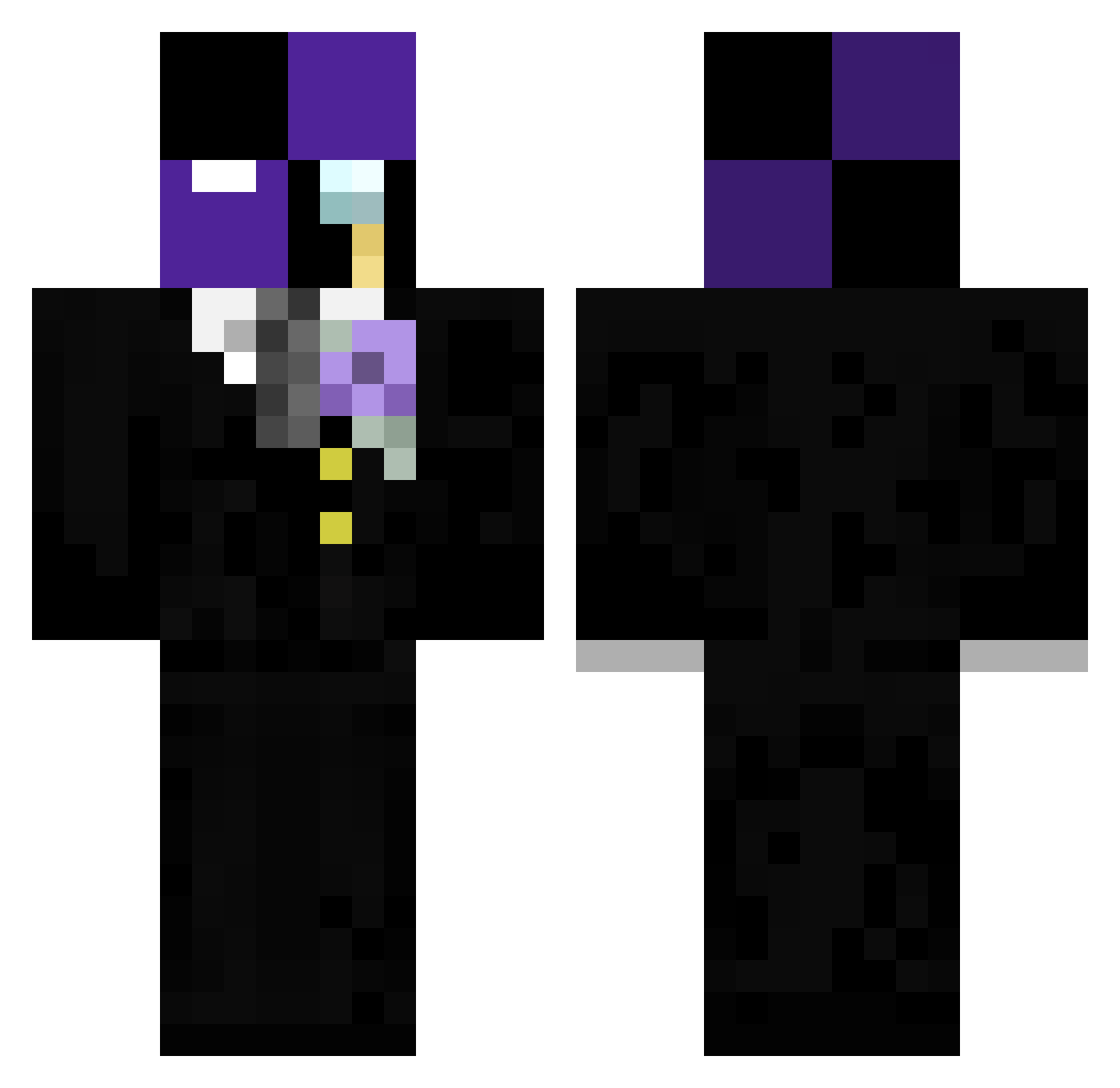 Poizlan Minecraft skin, front and back view