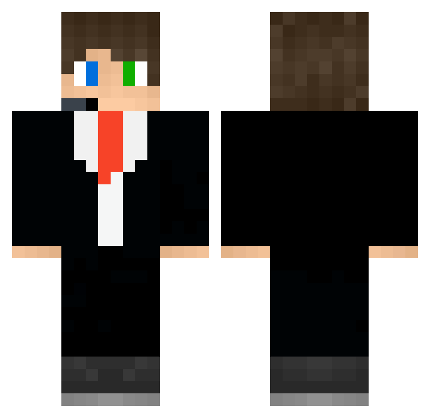 Travisco Minecraft skin, front and back view