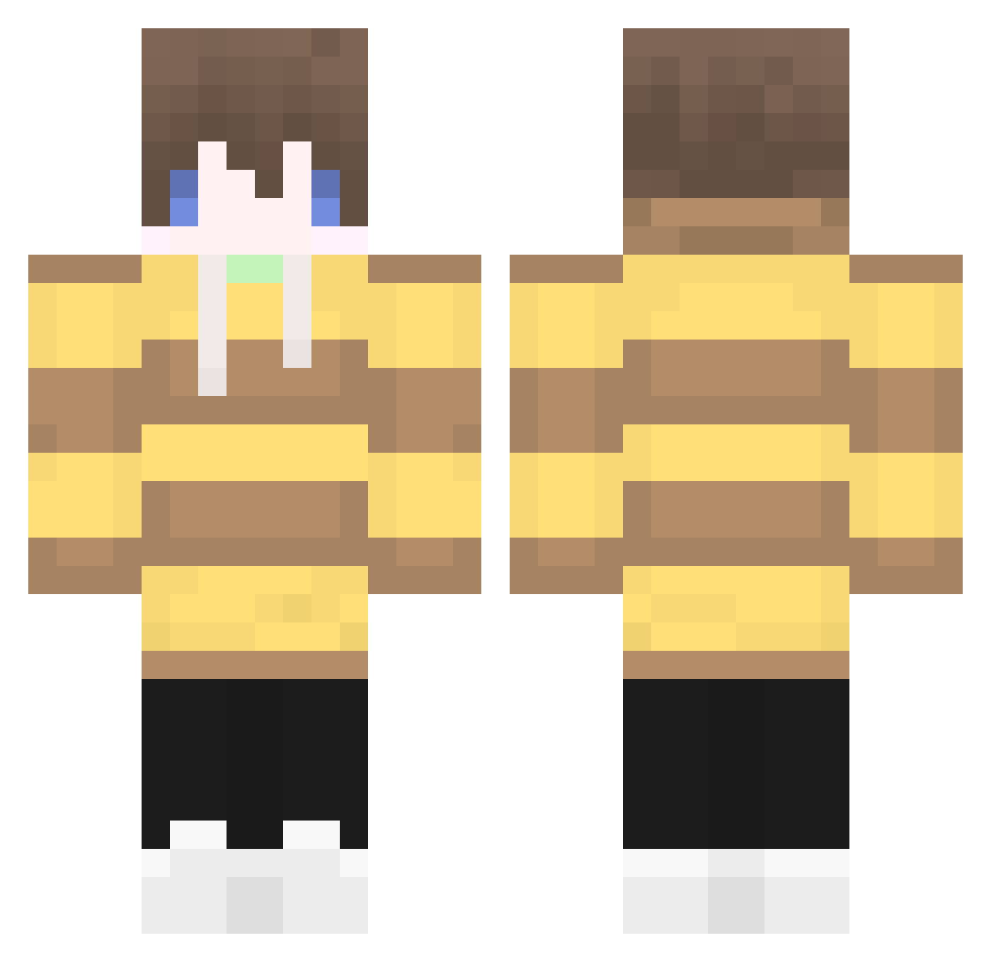 X1aoy10 Minecraft skin, front and back view