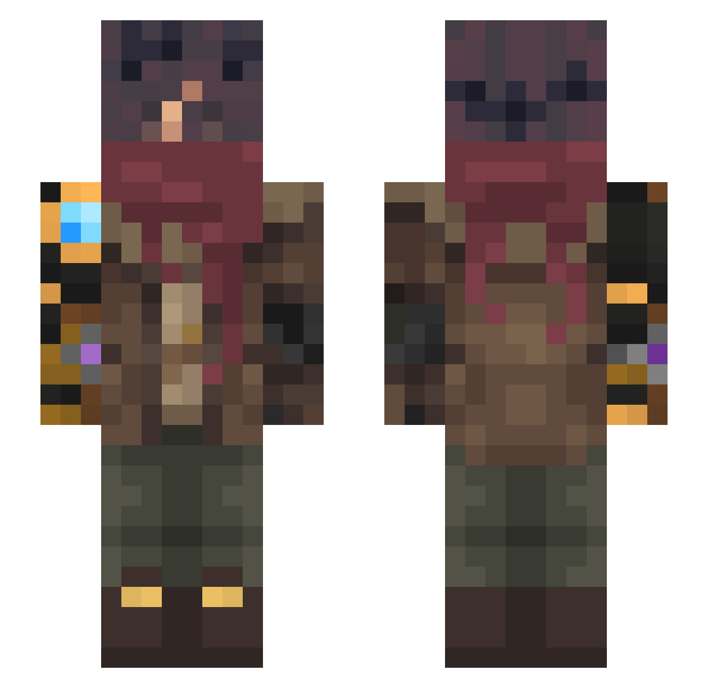 Sivoz Minecraft skin, front and back view