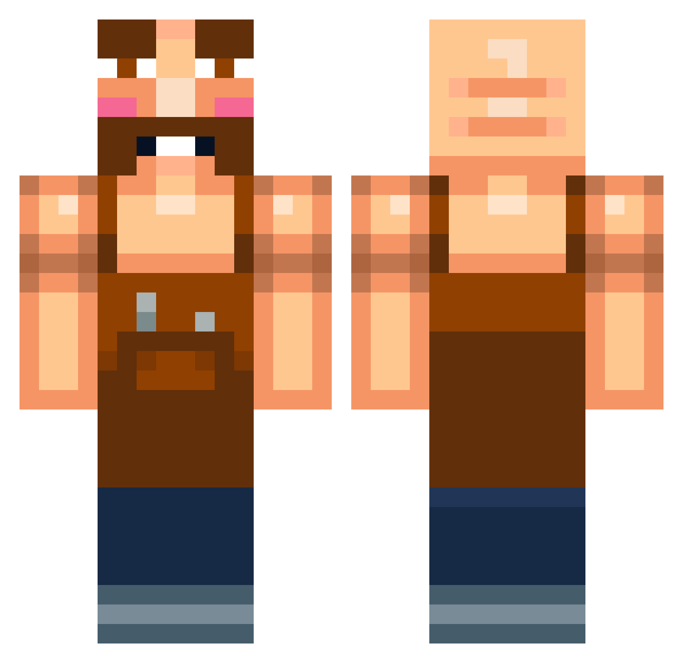 jimney55 Minecraft skin, front and back view
