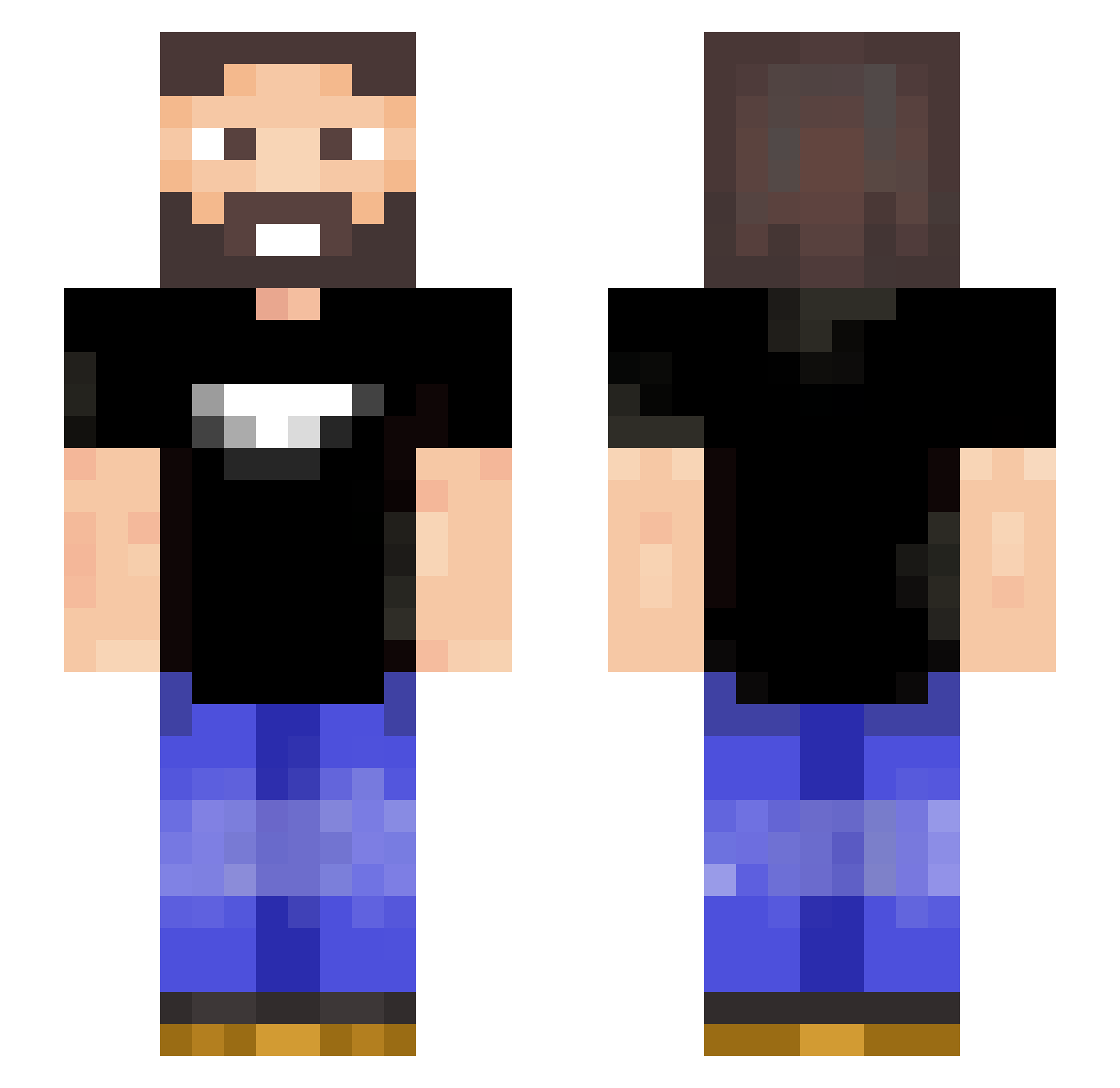 Chaoskiller1111 Minecraft skin, front and back view