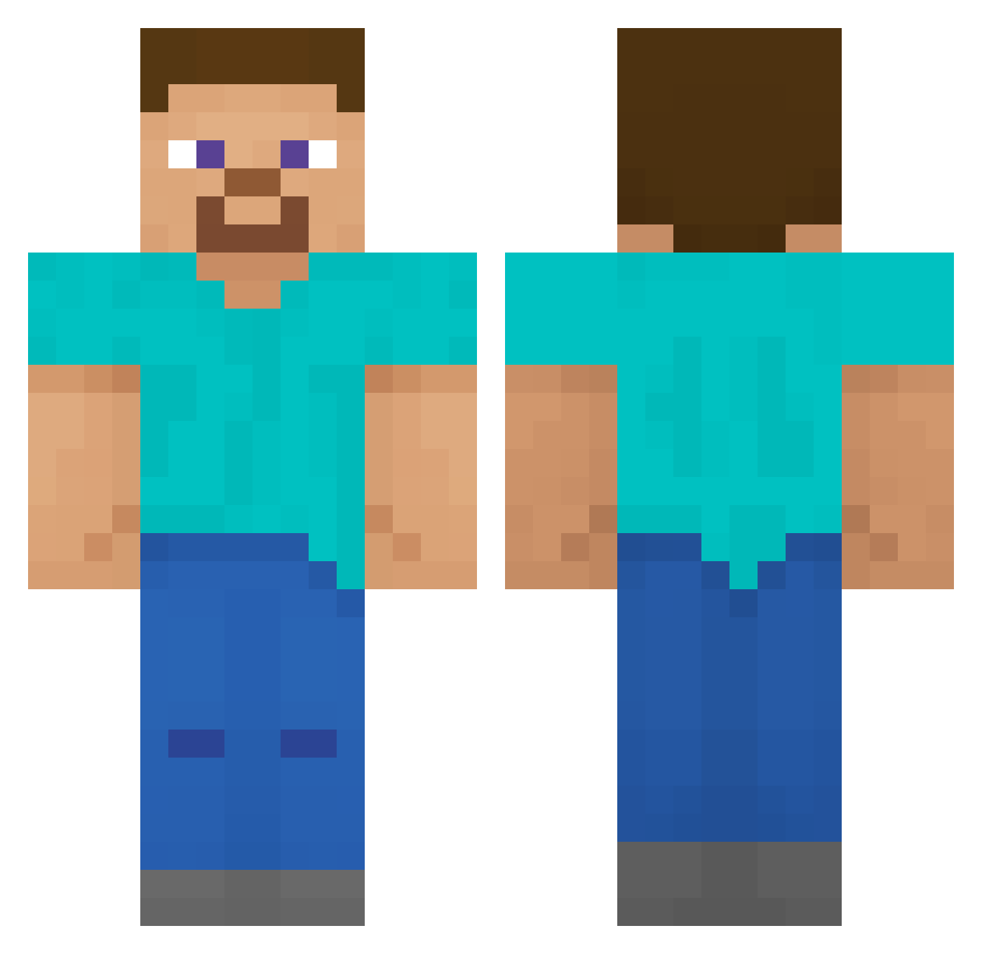 rclo Minecraft skin, front and back view