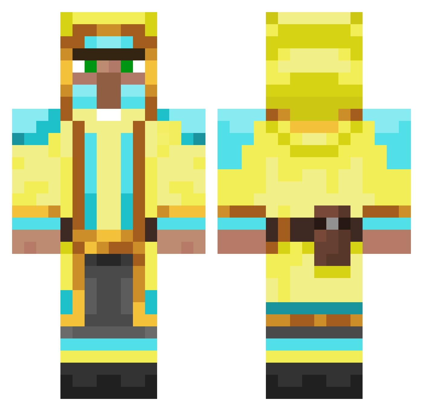 WoodlandFox7212 Minecraft skin, front and back view