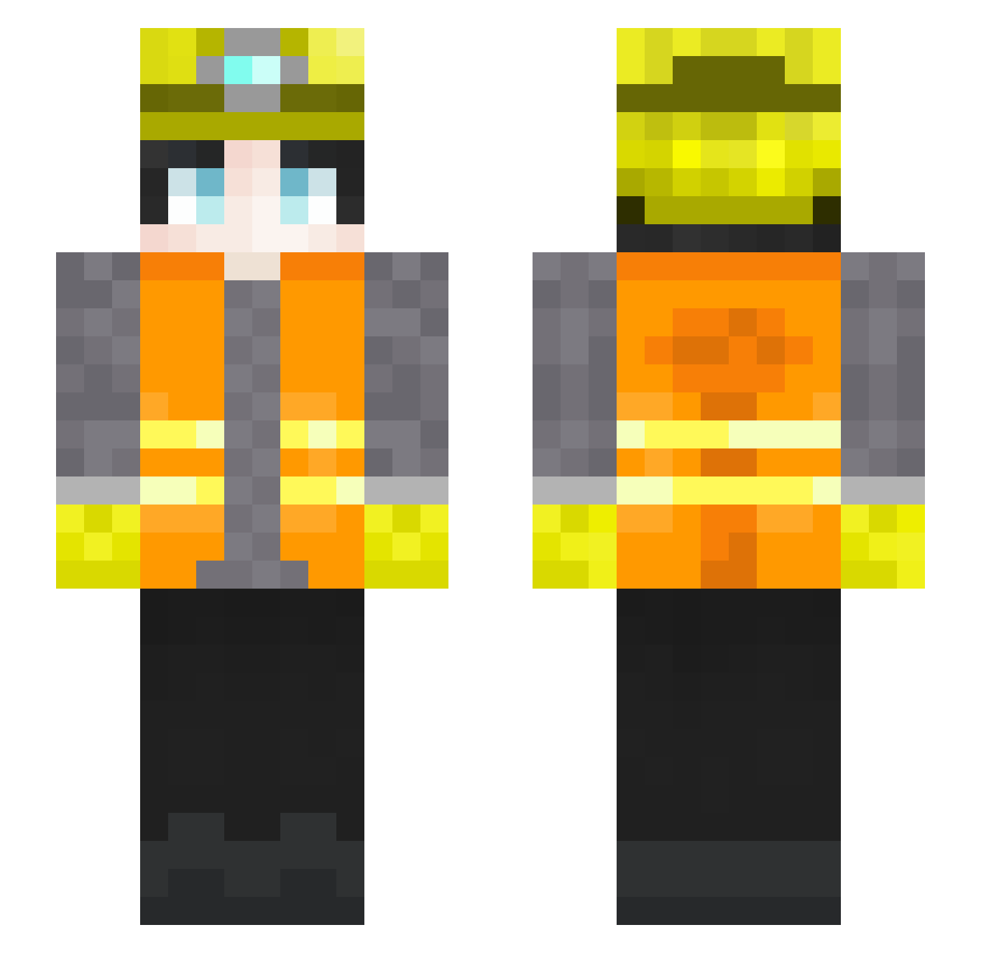 Pandemy Minecraft skin, front and back view