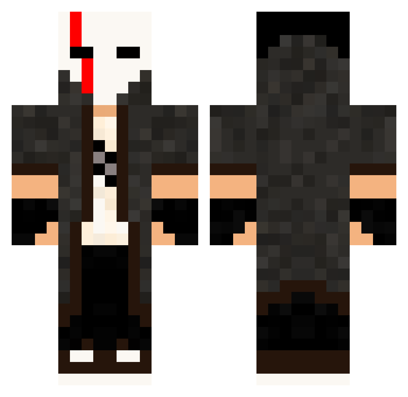 ycleped Minecraft skin, front and back view
