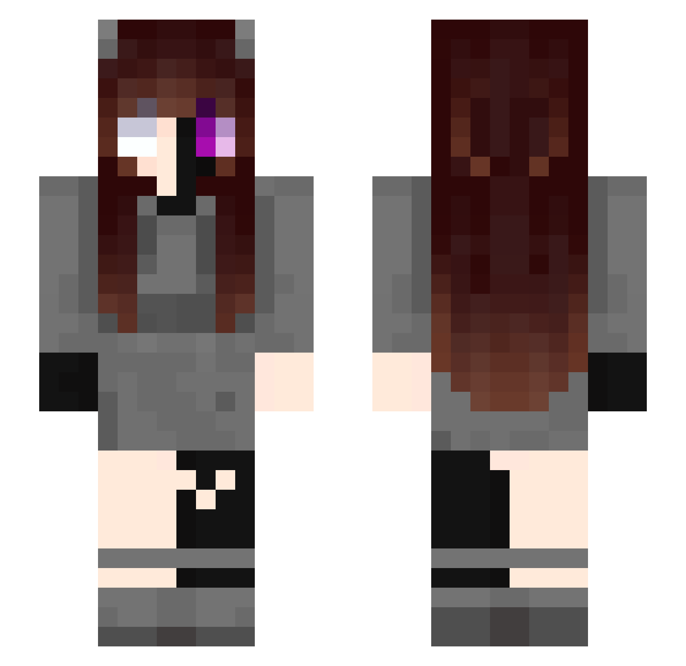 Philomena_Yuu Minecraft skin, front and back view
