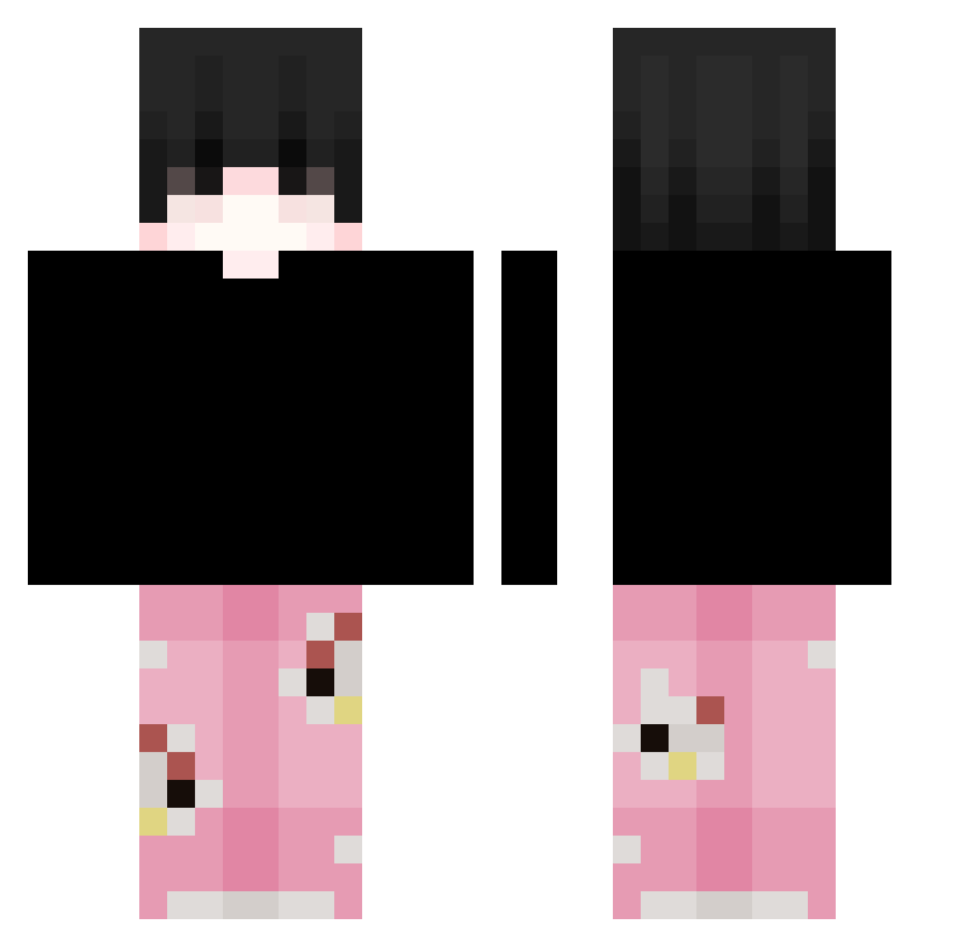 Val0der Minecraft skin, front and back view