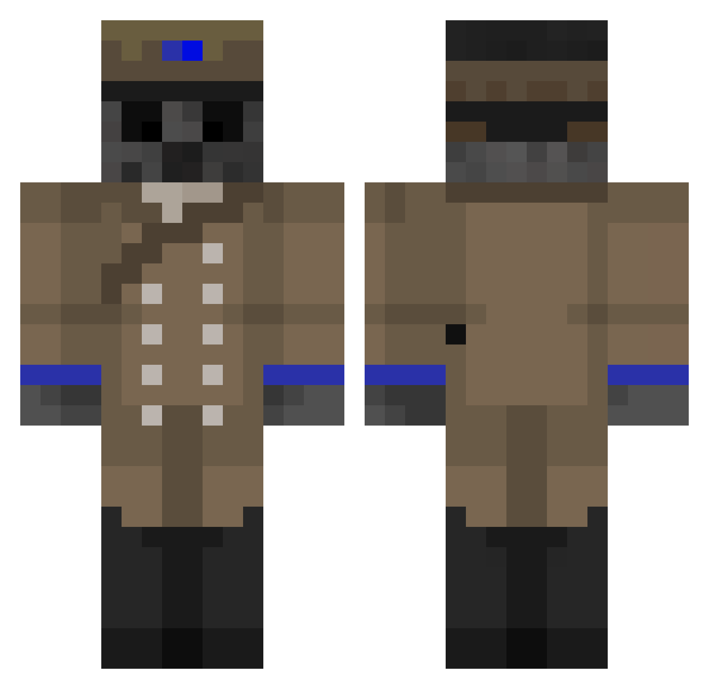 BlueStarStorm Minecraft skin, front and back view