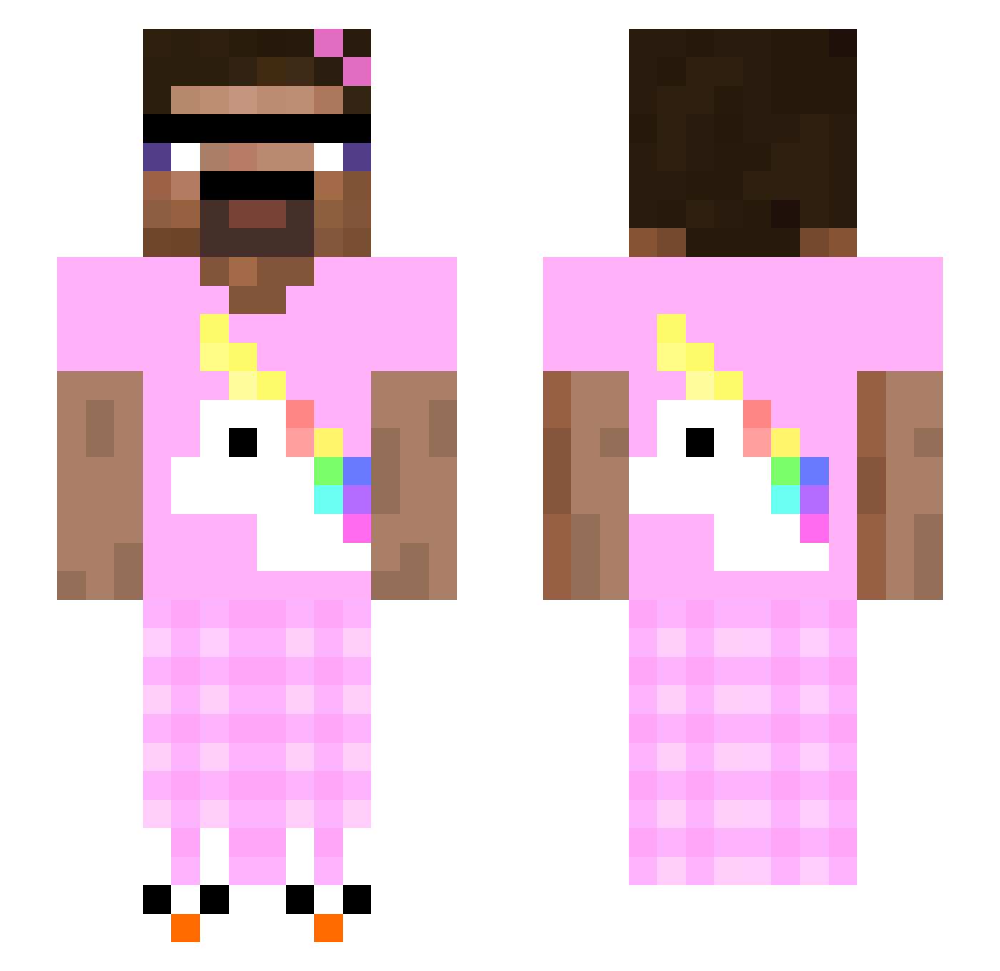 laura255 Minecraft skin, front and back view