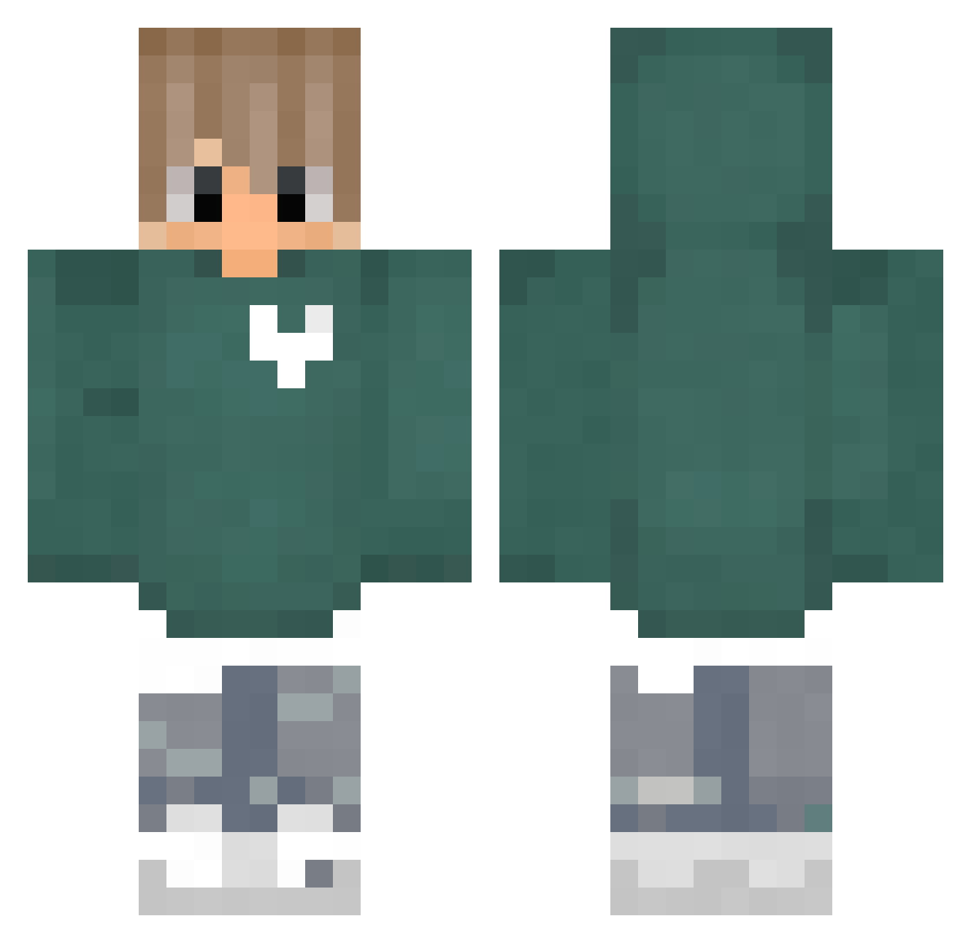 ssssssssssteven Minecraft skin, front and back view