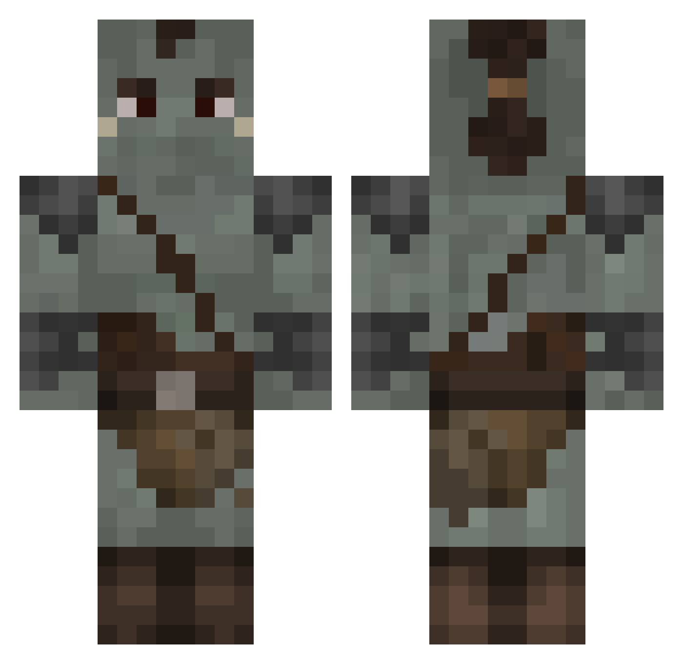 Quinncy Minecraft skin, front and back view
