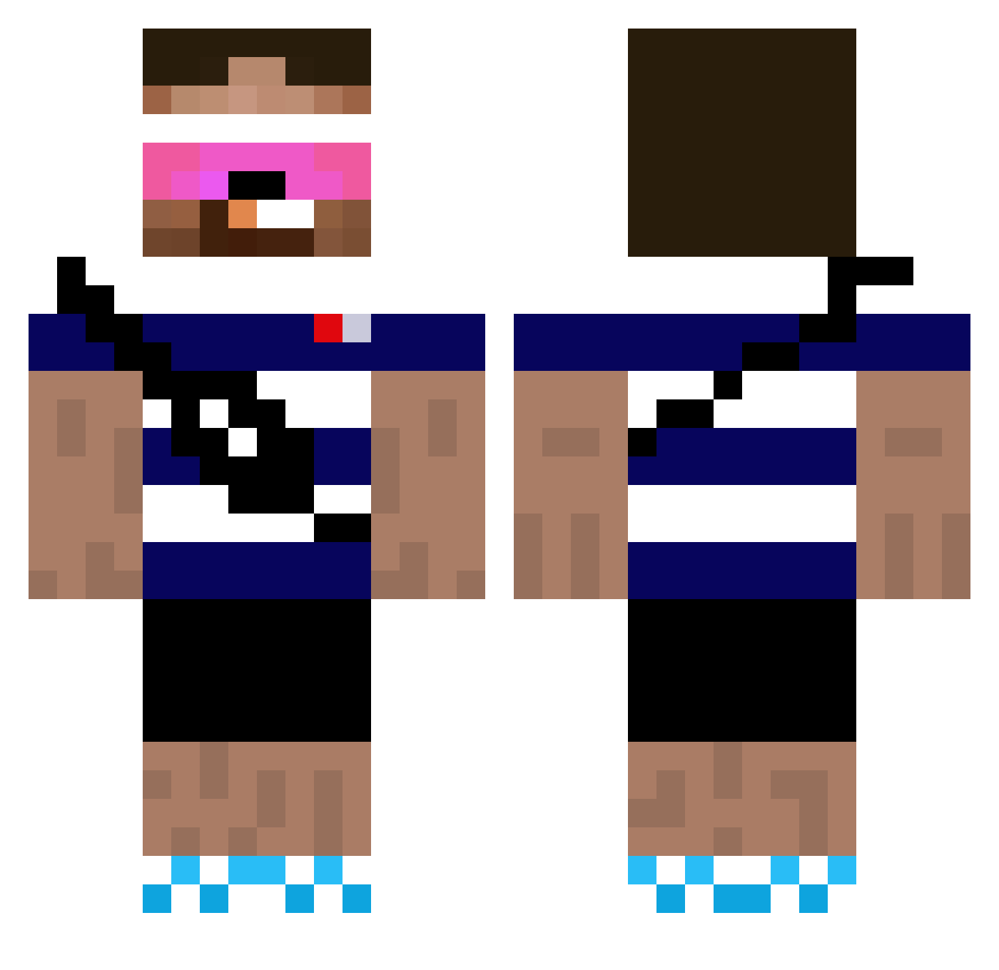 MoooLa Minecraft skin, front and back view
