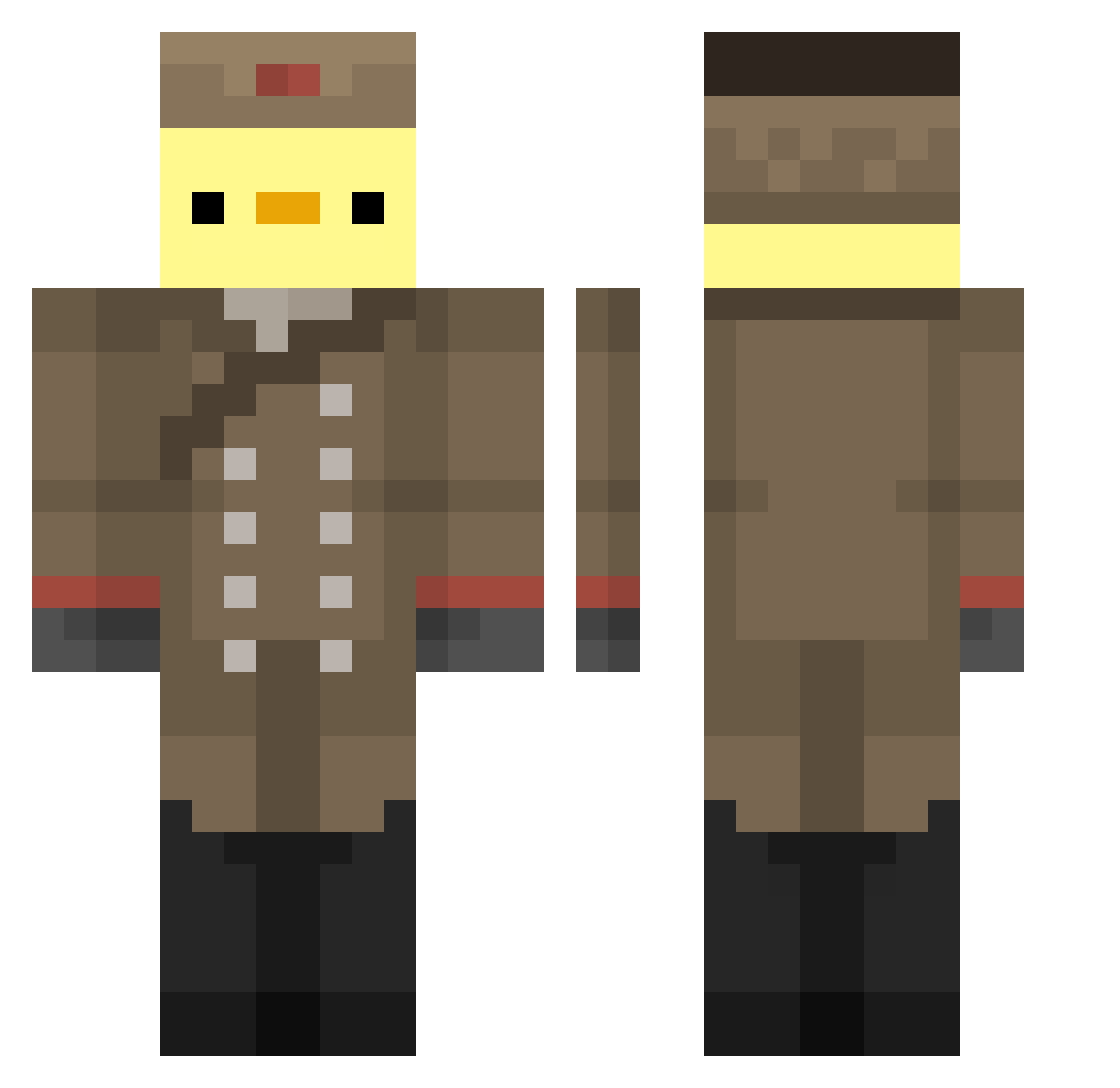 Anthd0g22 Minecraft skin, front and back view