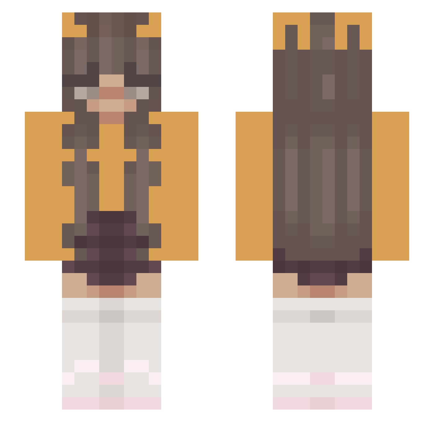 haleyxyz Minecraft skin, front and back view