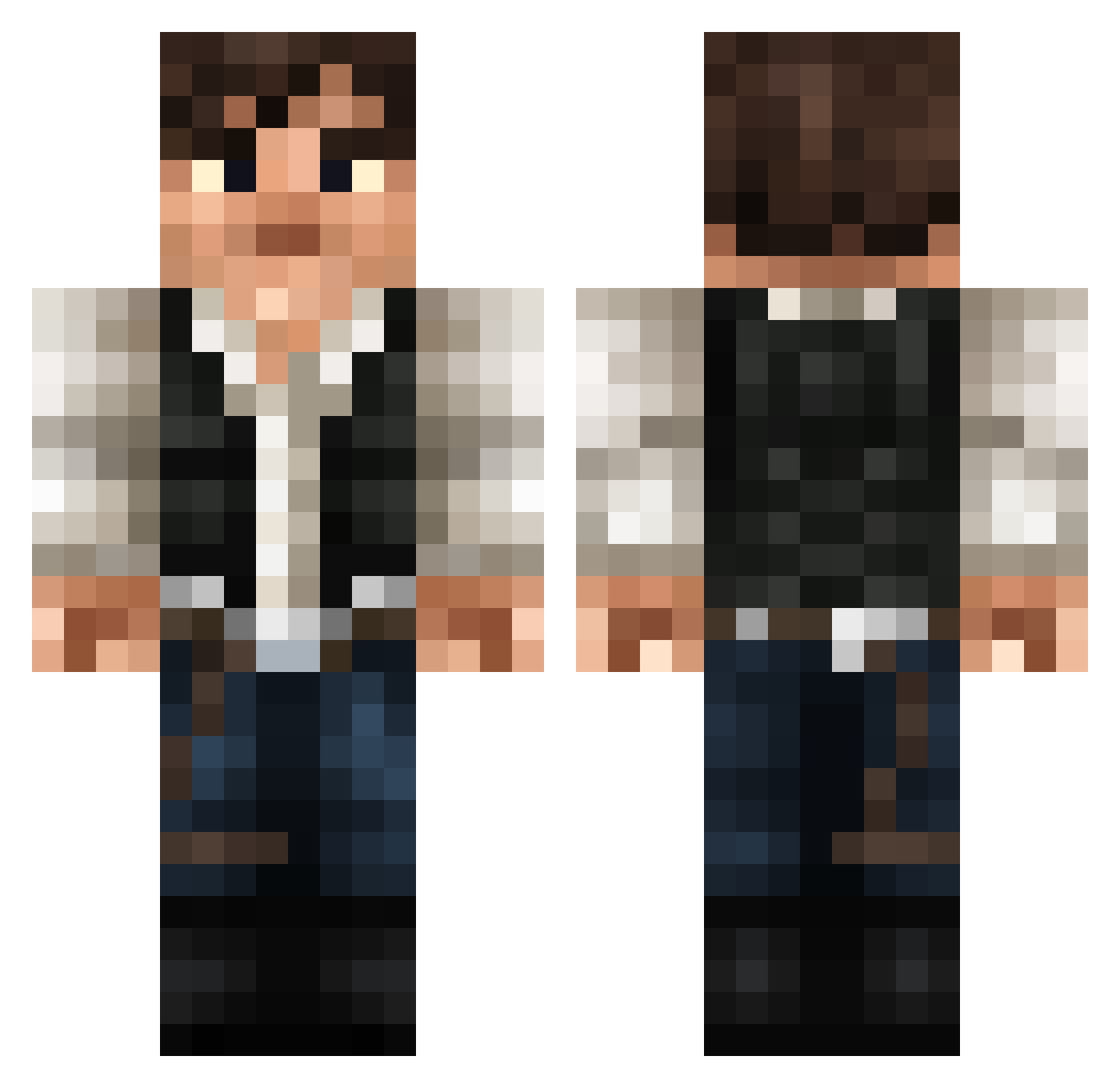HanShotFurst Minecraft skin, front and back view