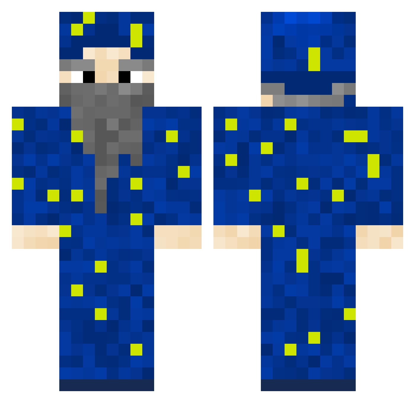 Nicilix Minecraft skin, front and back view