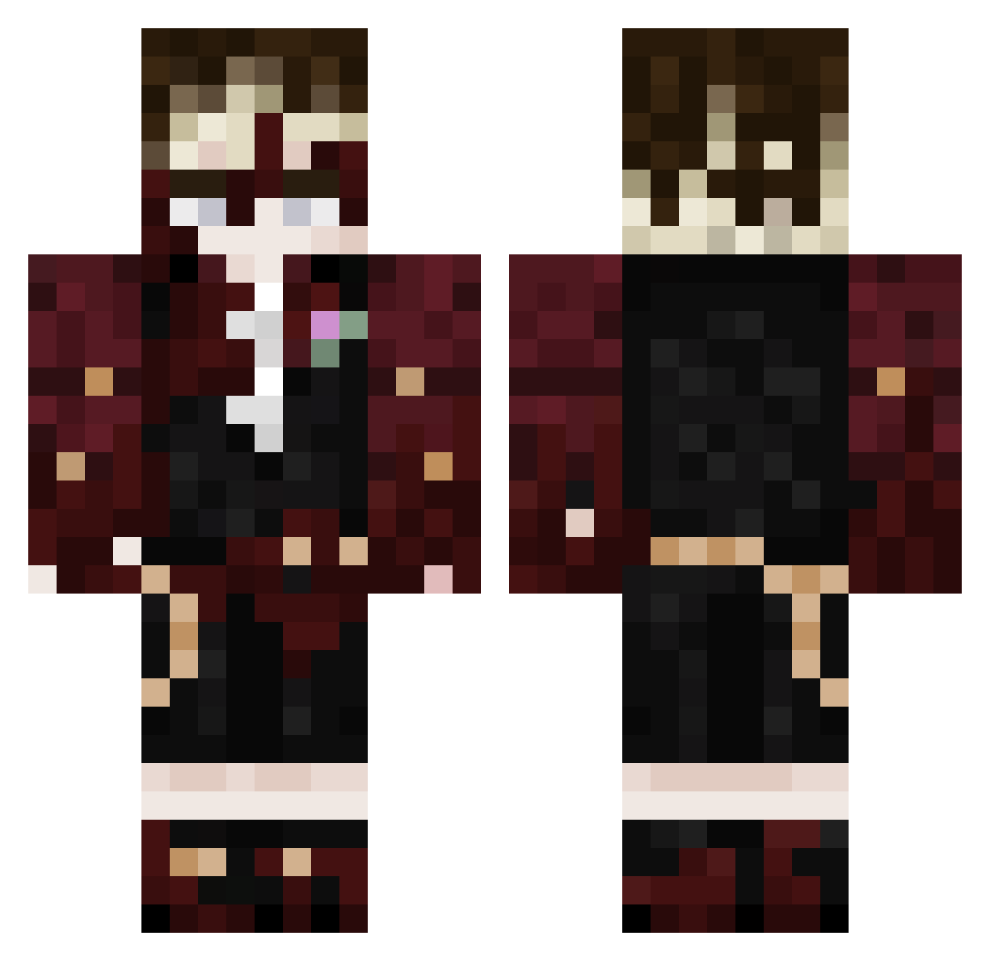 Toxic_Bakko Minecraft skin, front and back view