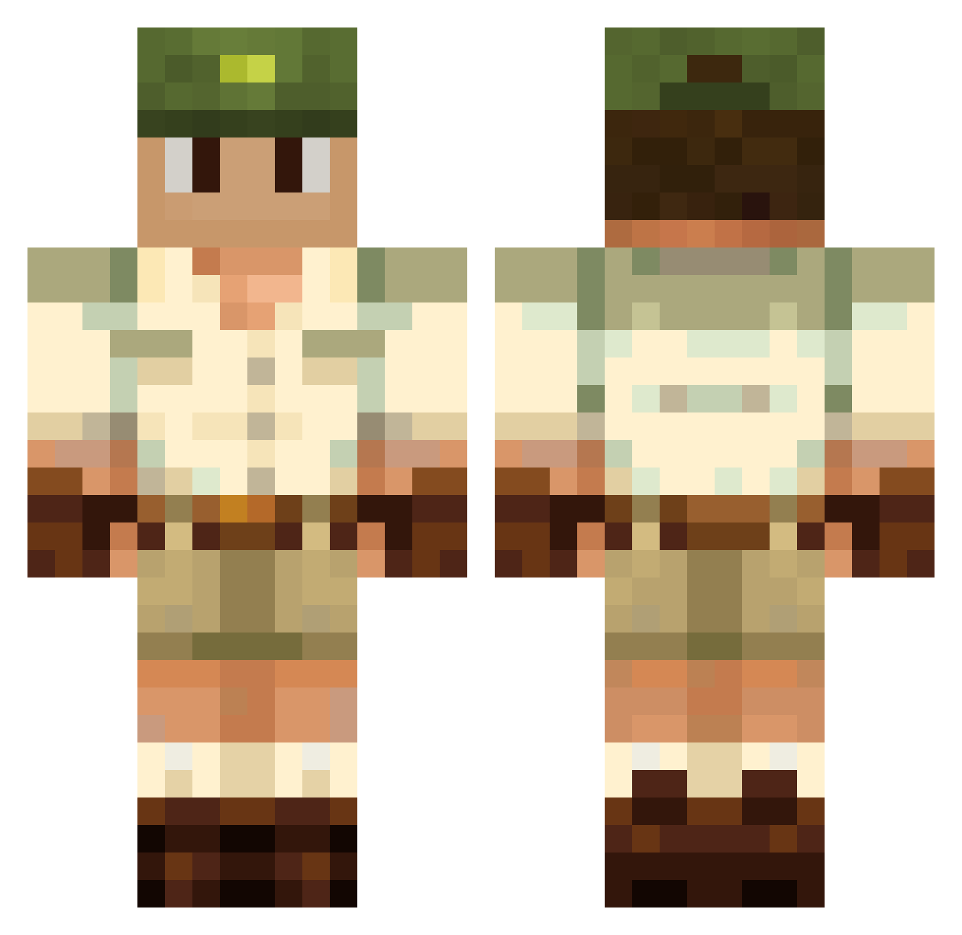 fizzersz Minecraft skin, front and back view