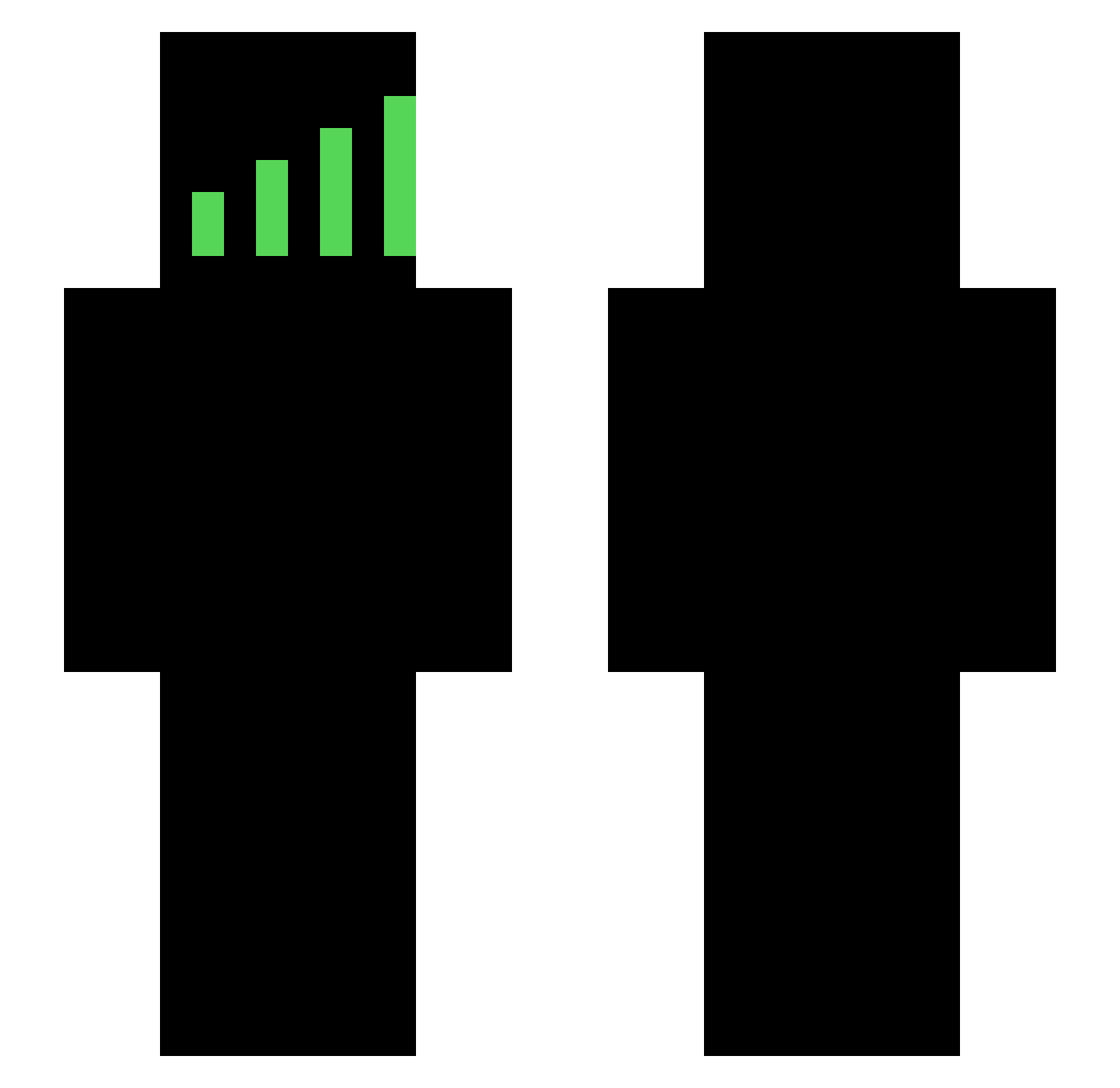 ItszPepper Minecraft skin, front and back view