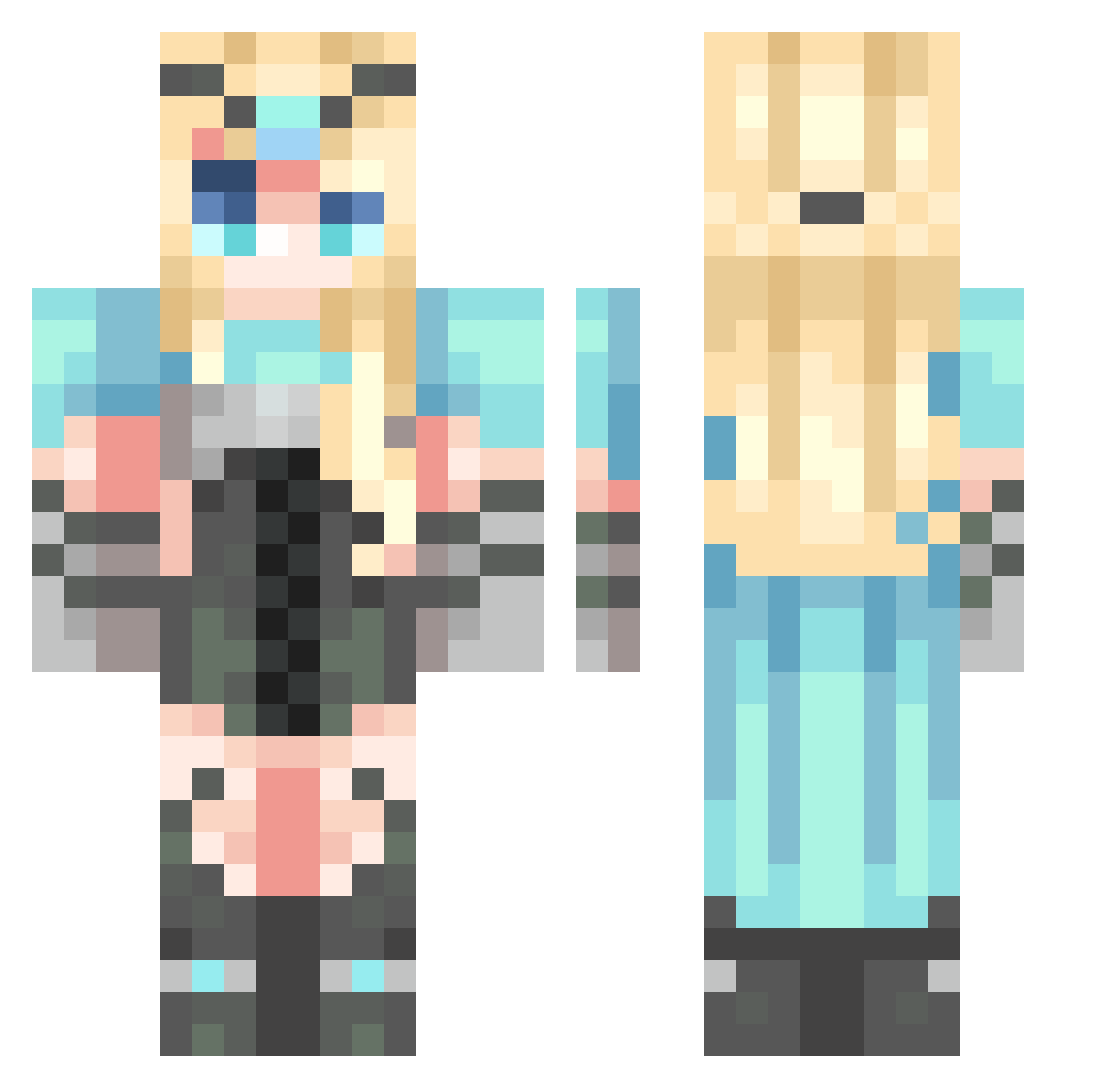 ReptileMerc Minecraft skin, front and back view