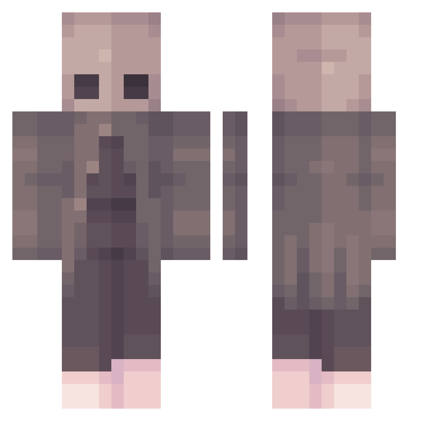 Hanzu Minecraft skin, front and back view