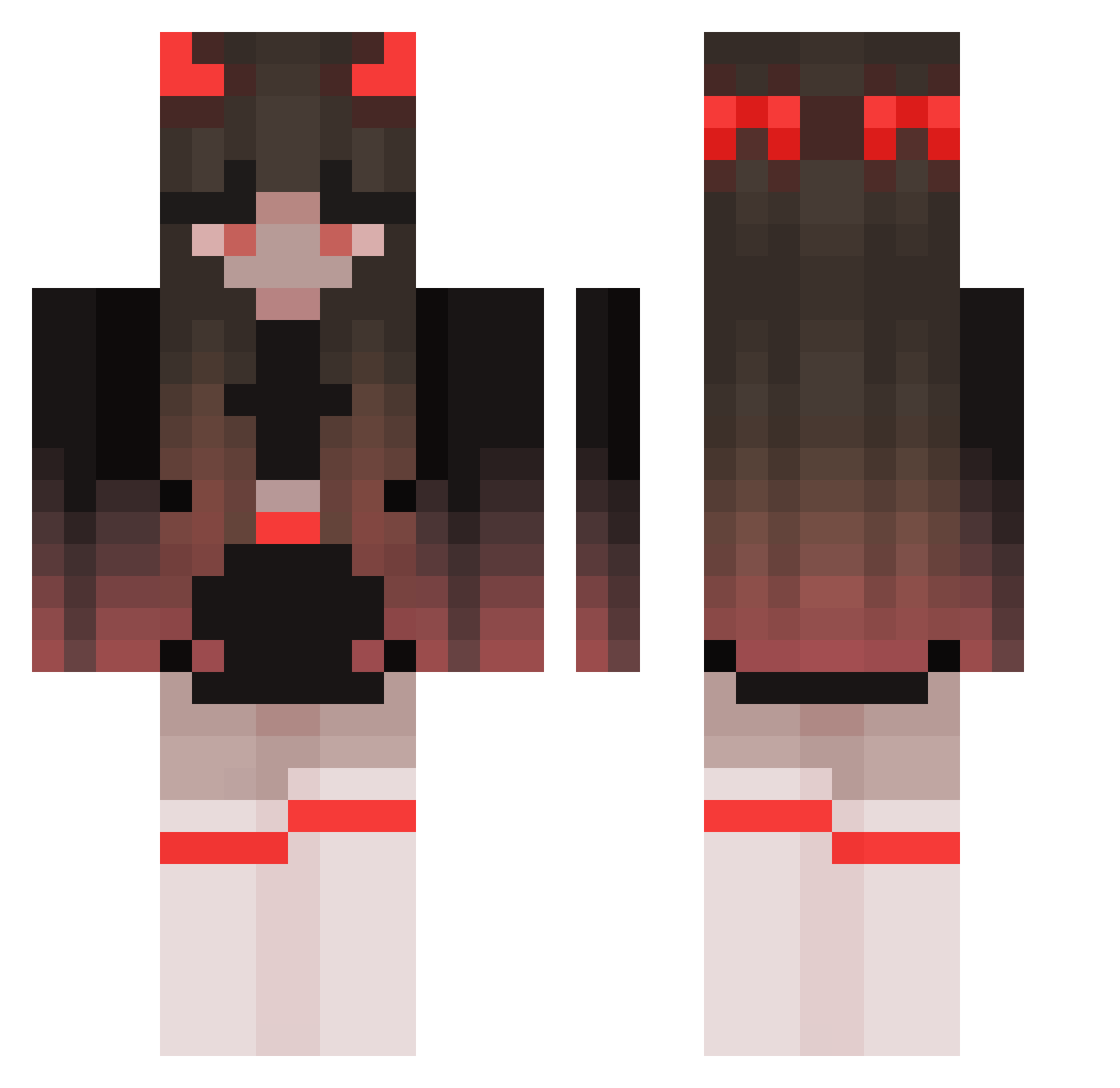 SayonaraGirl Minecraft skin, front and back view