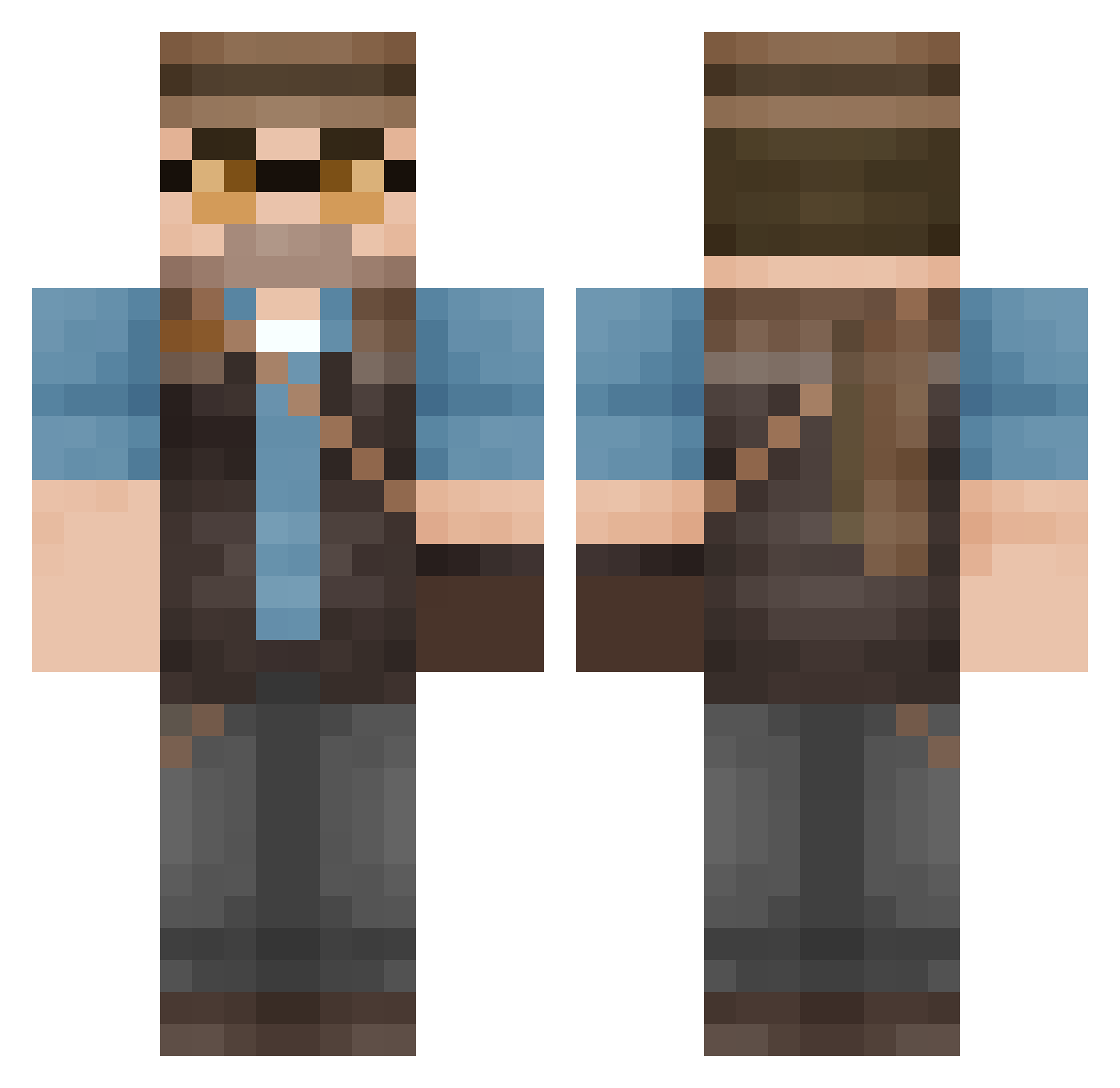 SsnippeZz Minecraft skin, front and back view
