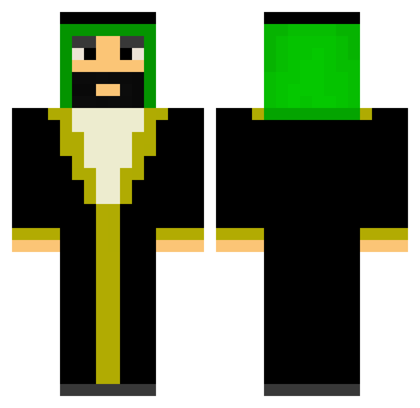 umitmemes Minecraft skin, front and back view