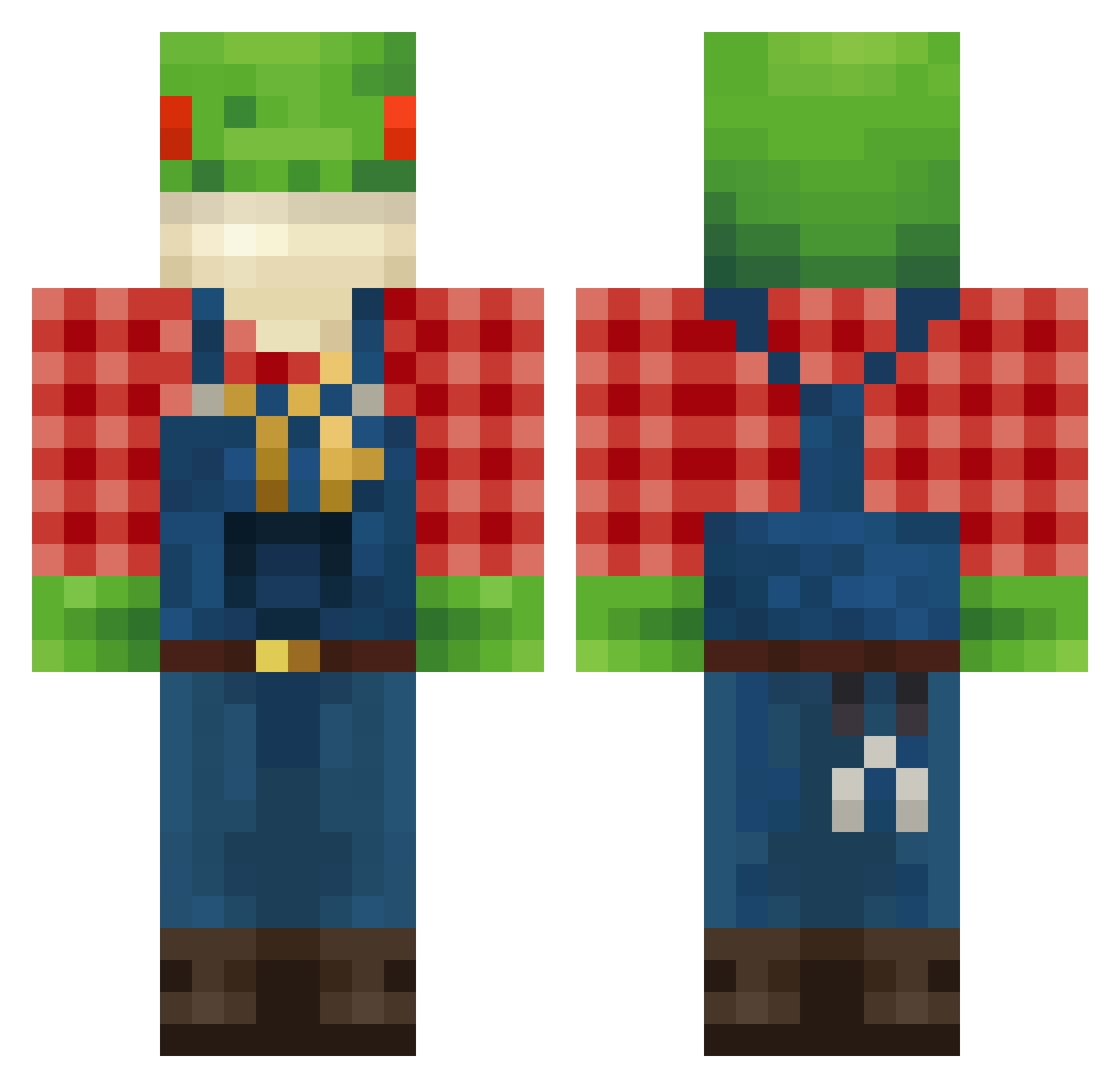 VALQUEY Minecraft skin, front and back view