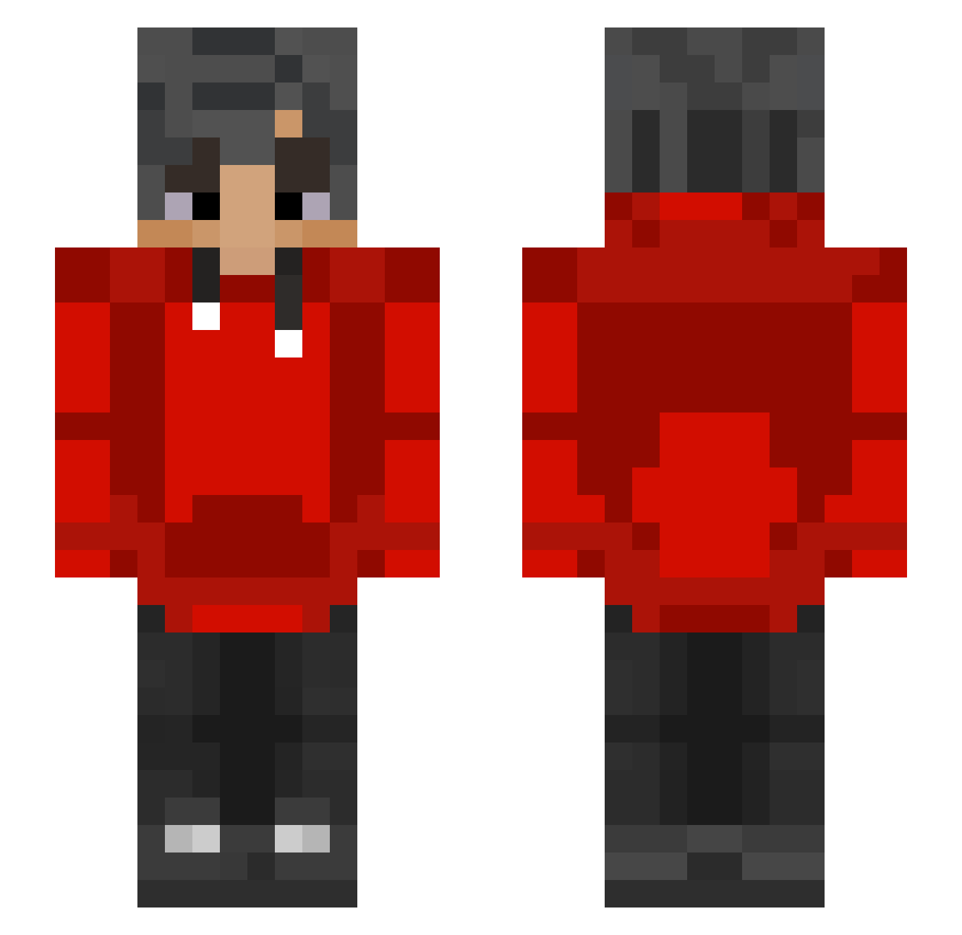 Roanixx Minecraft skin, front and back view