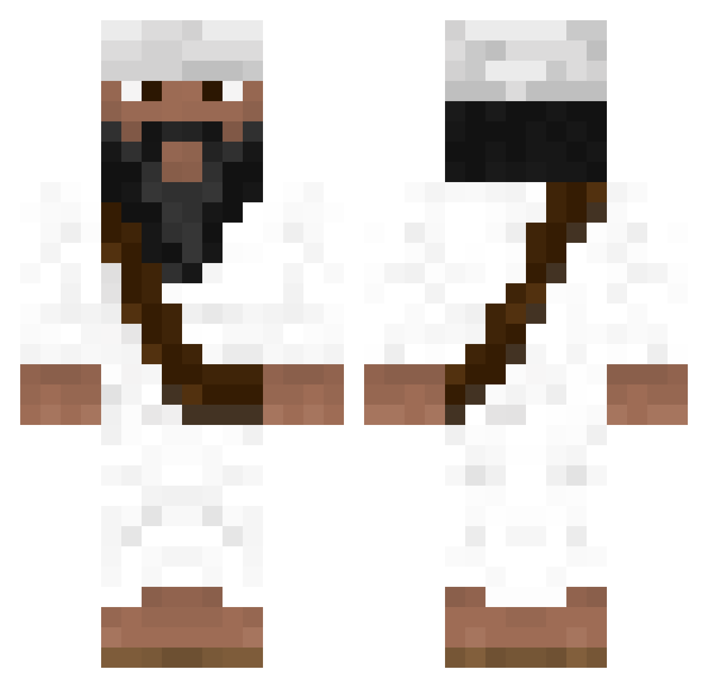 Mohammad Minecraft skin, front and back view