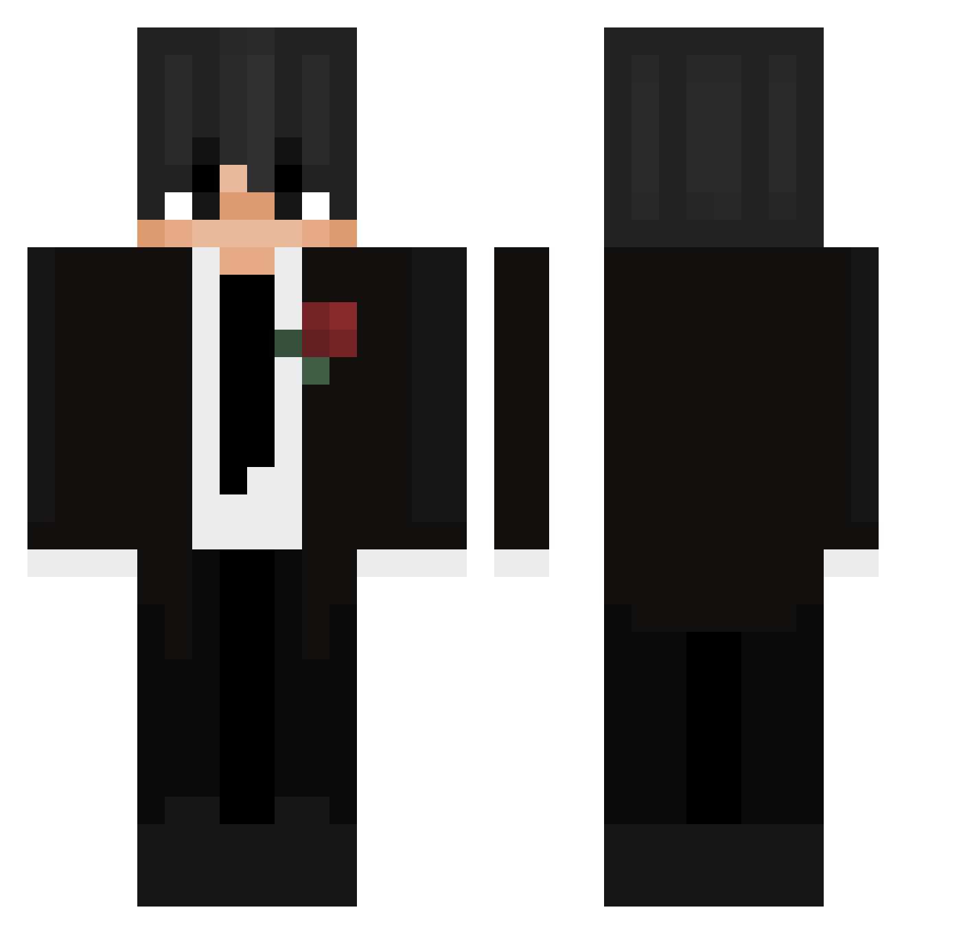 Refunders Minecraft skin, front and back view
