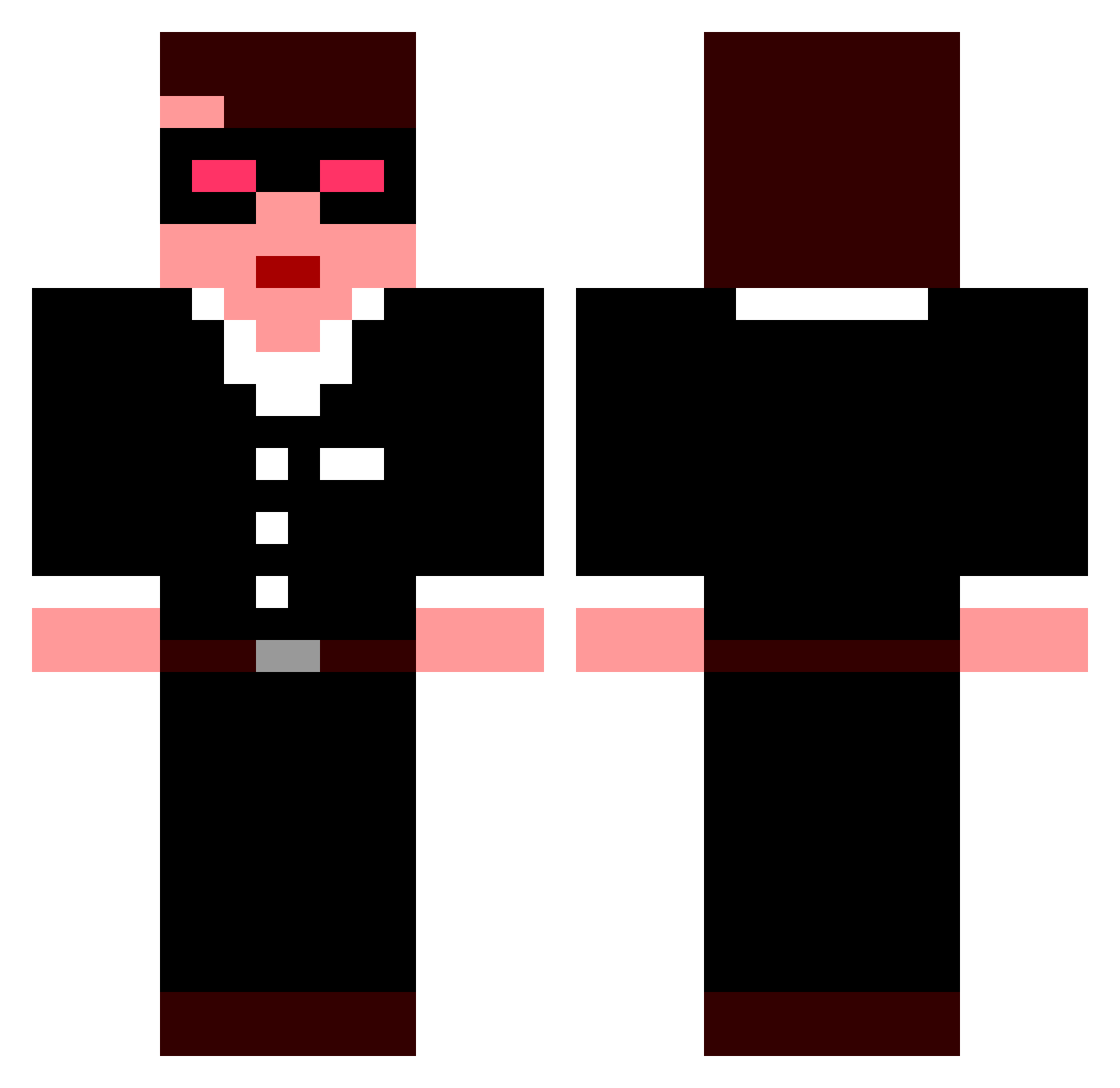daryn Minecraft skin, front and back view