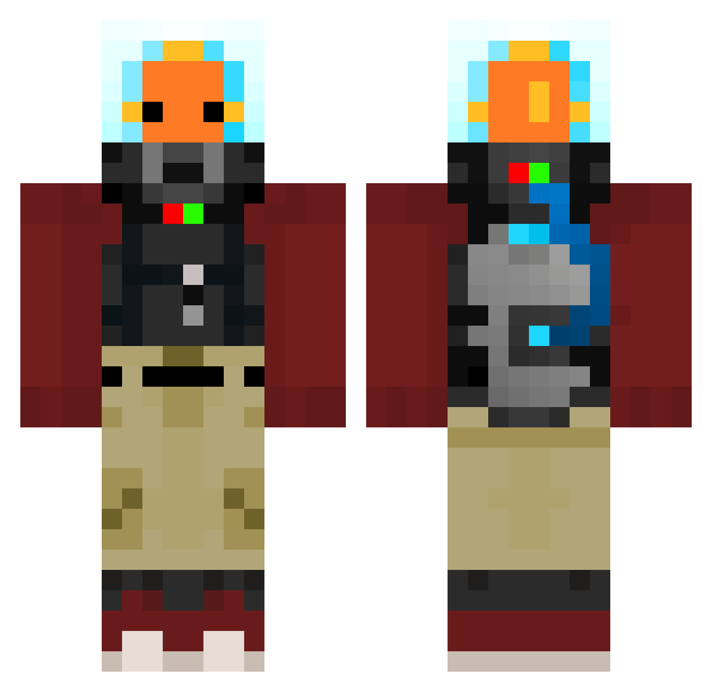CasperTFG Minecraft skin, front and back view
