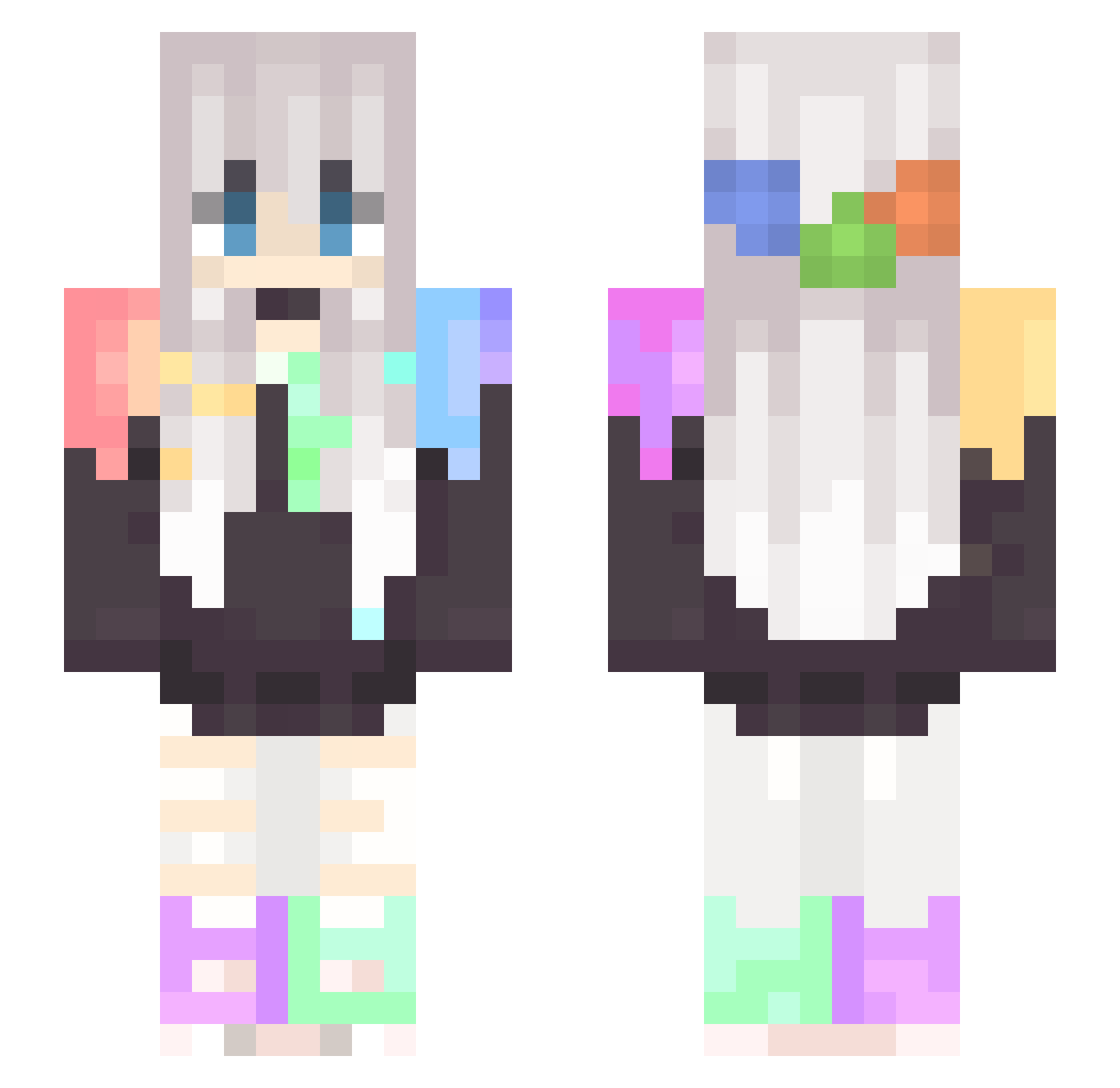 Sourmeg Minecraft skin, front and back view