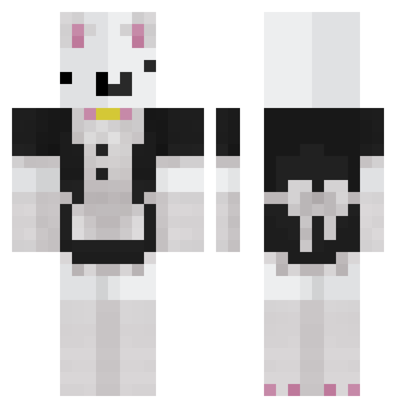 donkysback Minecraft skin, front and back view