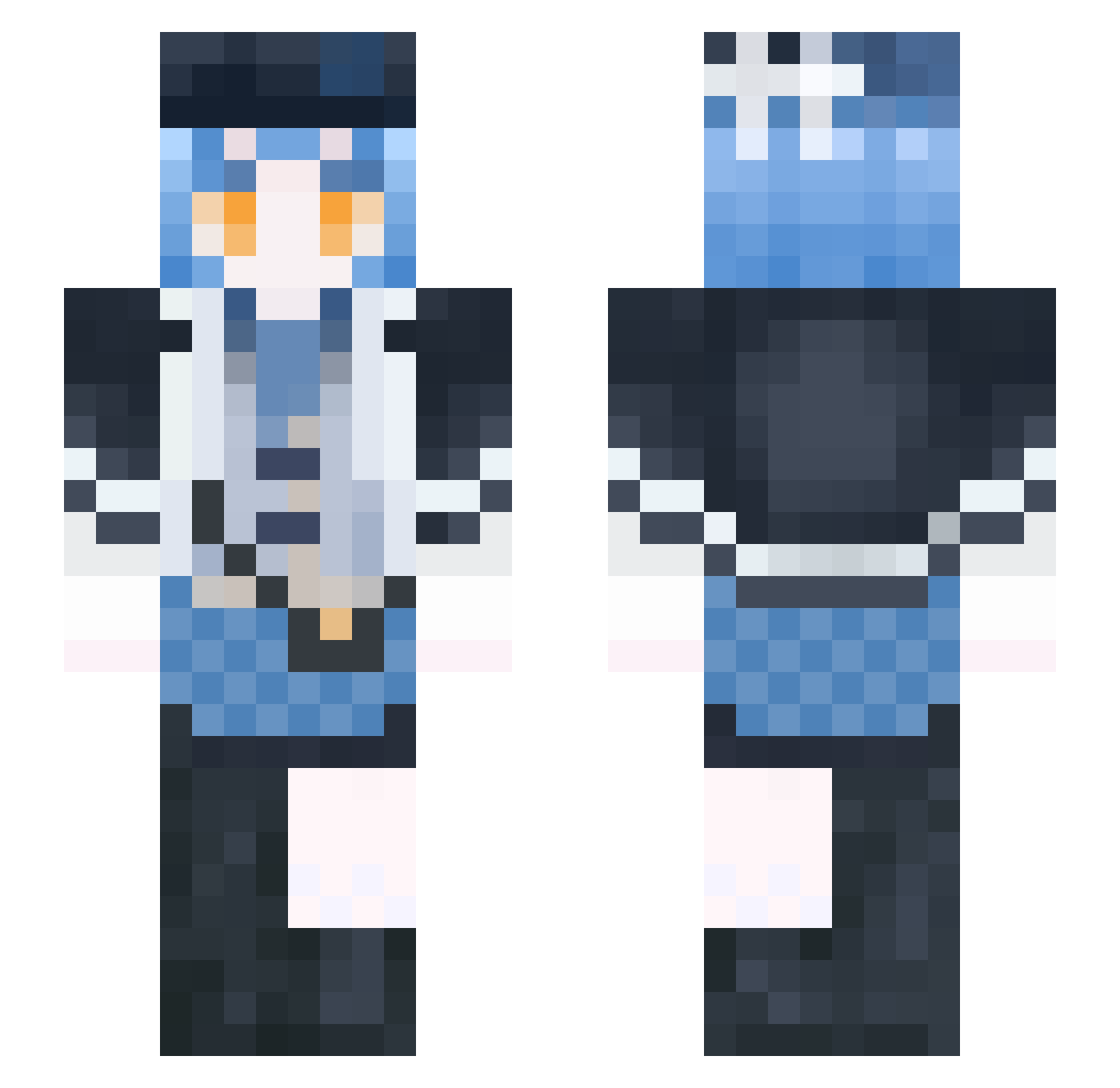 T_TRVL Minecraft skin, front and back view