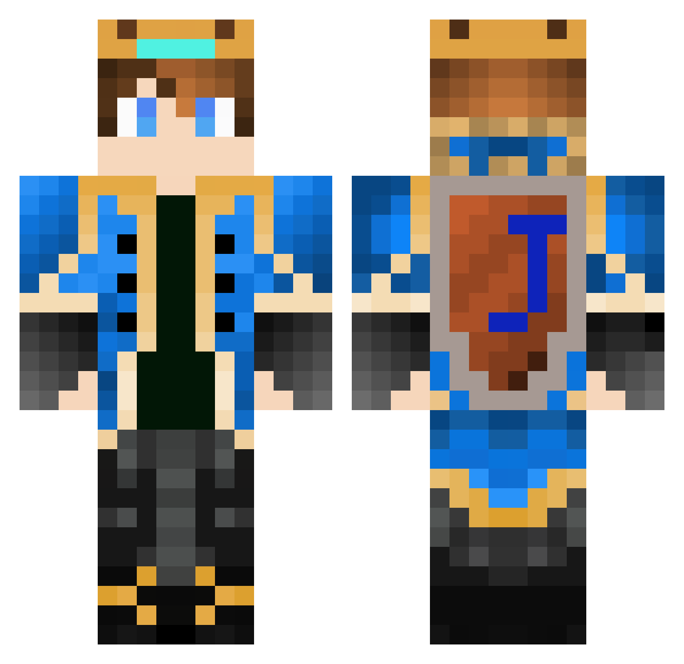ChrisKing1 Minecraft skin, front and back view