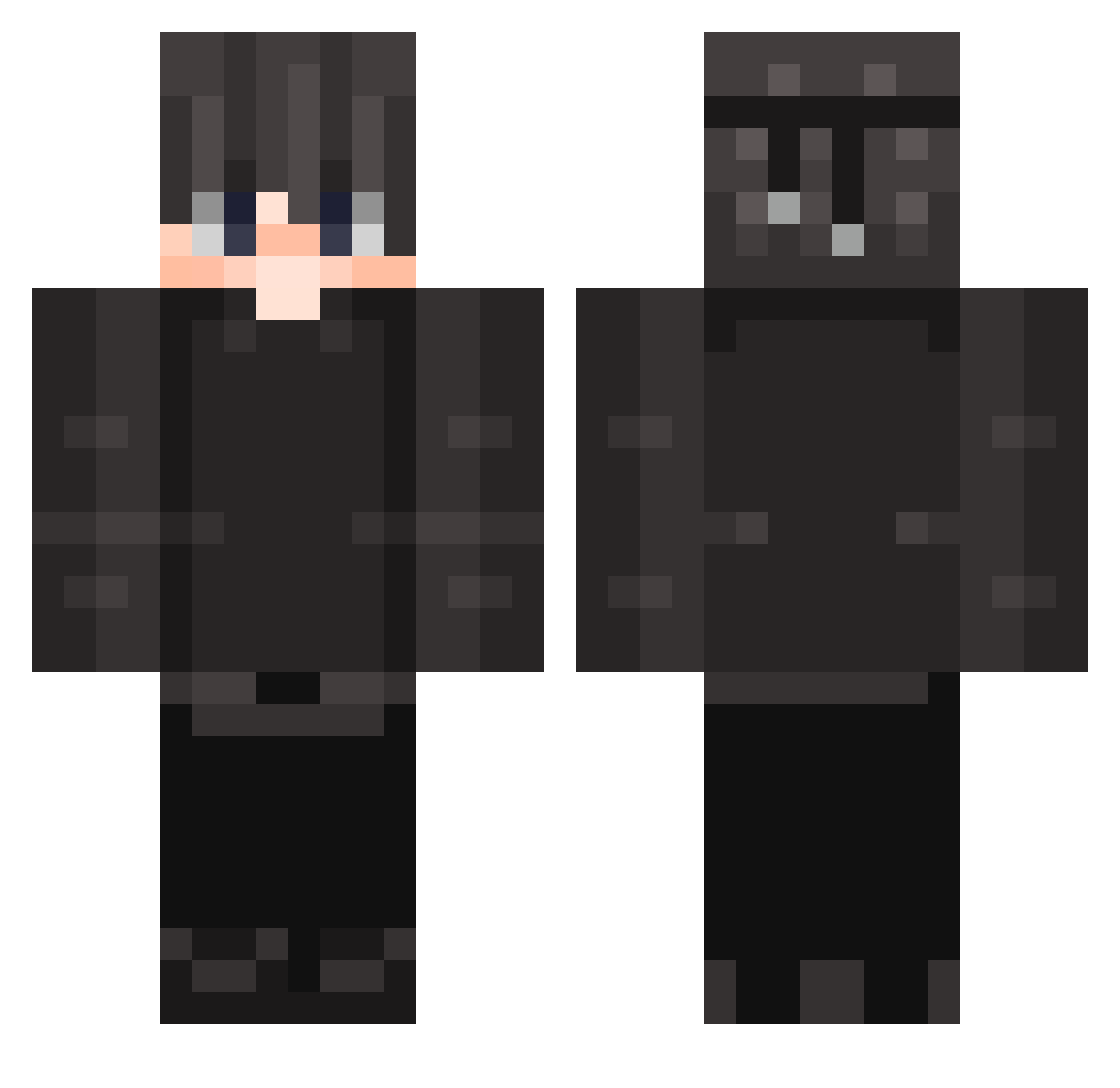 Turfu34 Minecraft skin, front and back view