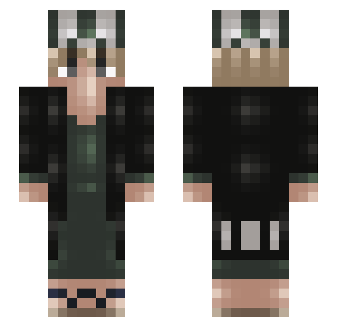 deku76 Minecraft skin, front and back view