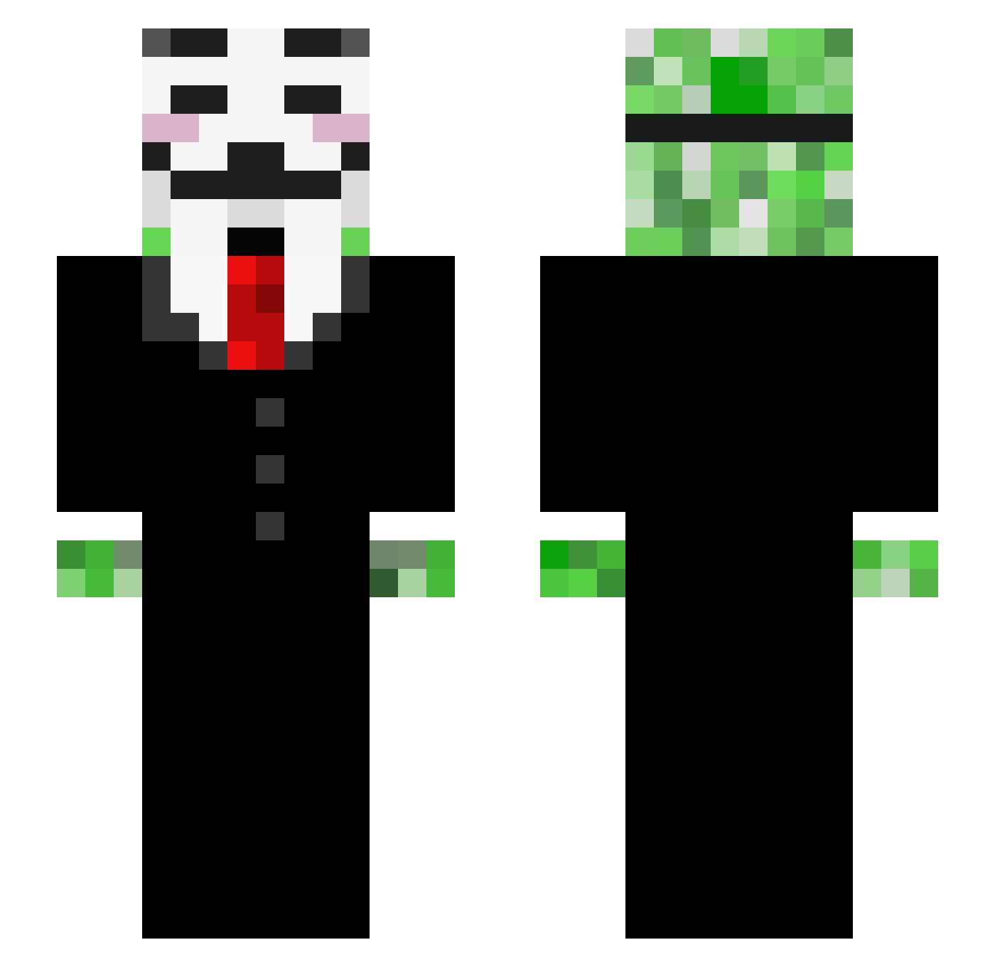 GamerZDeath Minecraft skin, front and back view