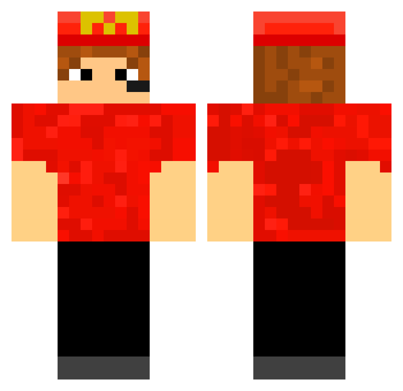 BADBADINFLUENCE Minecraft skin, front and back view