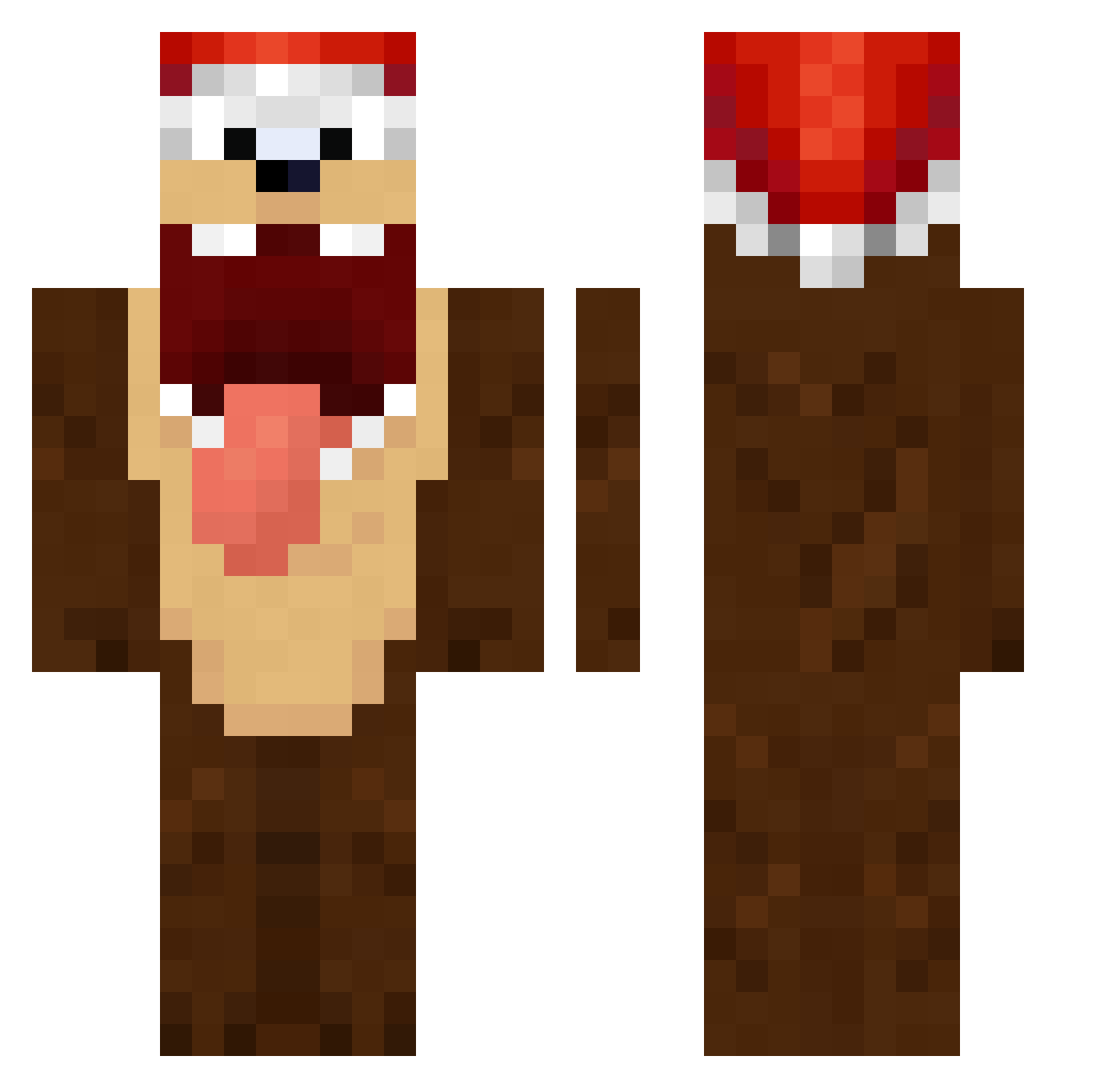 Yrgo_Danado Minecraft skin, front and back view