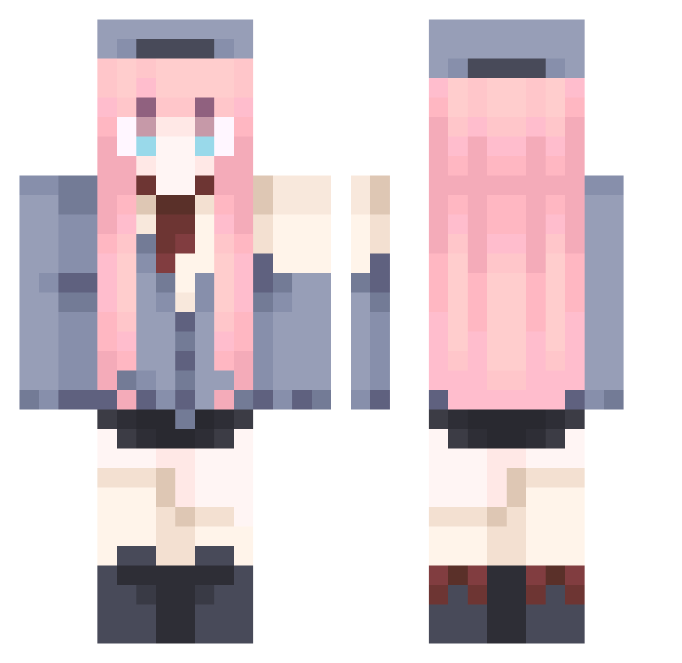 kuroroform Minecraft skin, front and back view